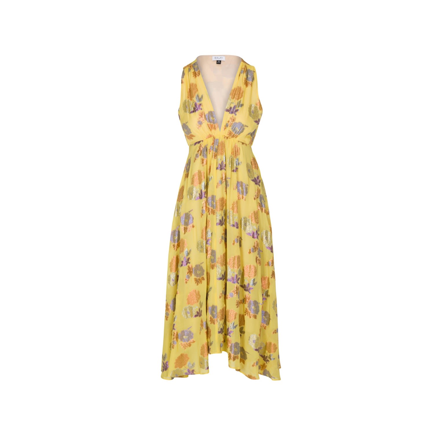 Women’s Yellow / Orange Regina Long Dress Small Delfi Collective