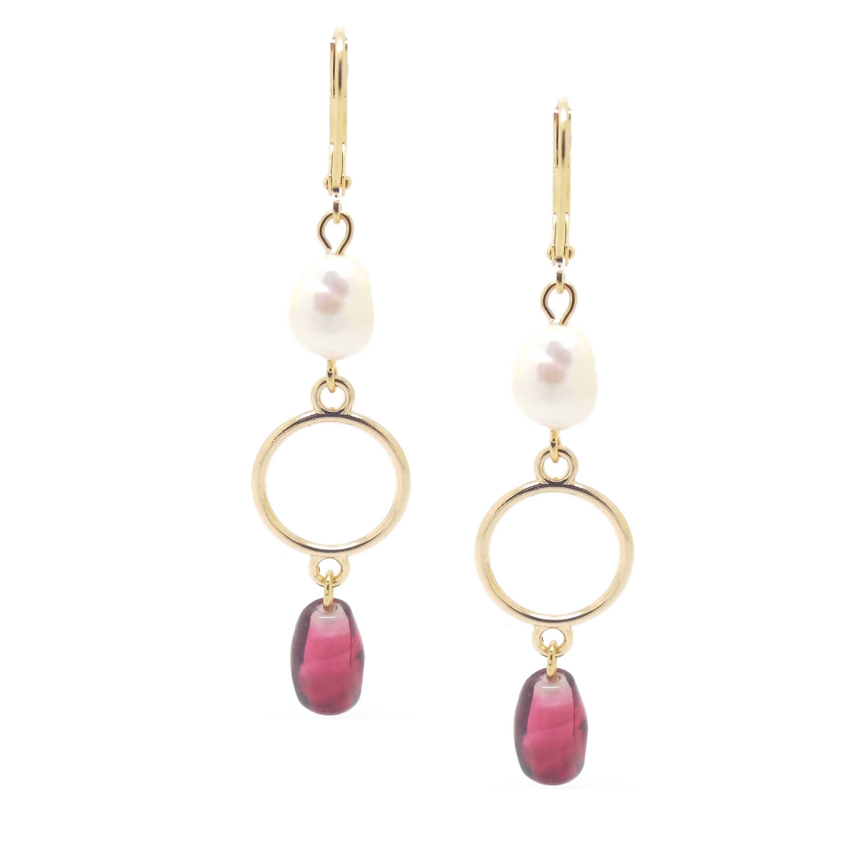 Women’s Pink / Purple / Red Persephone Pearl Earrings Salome