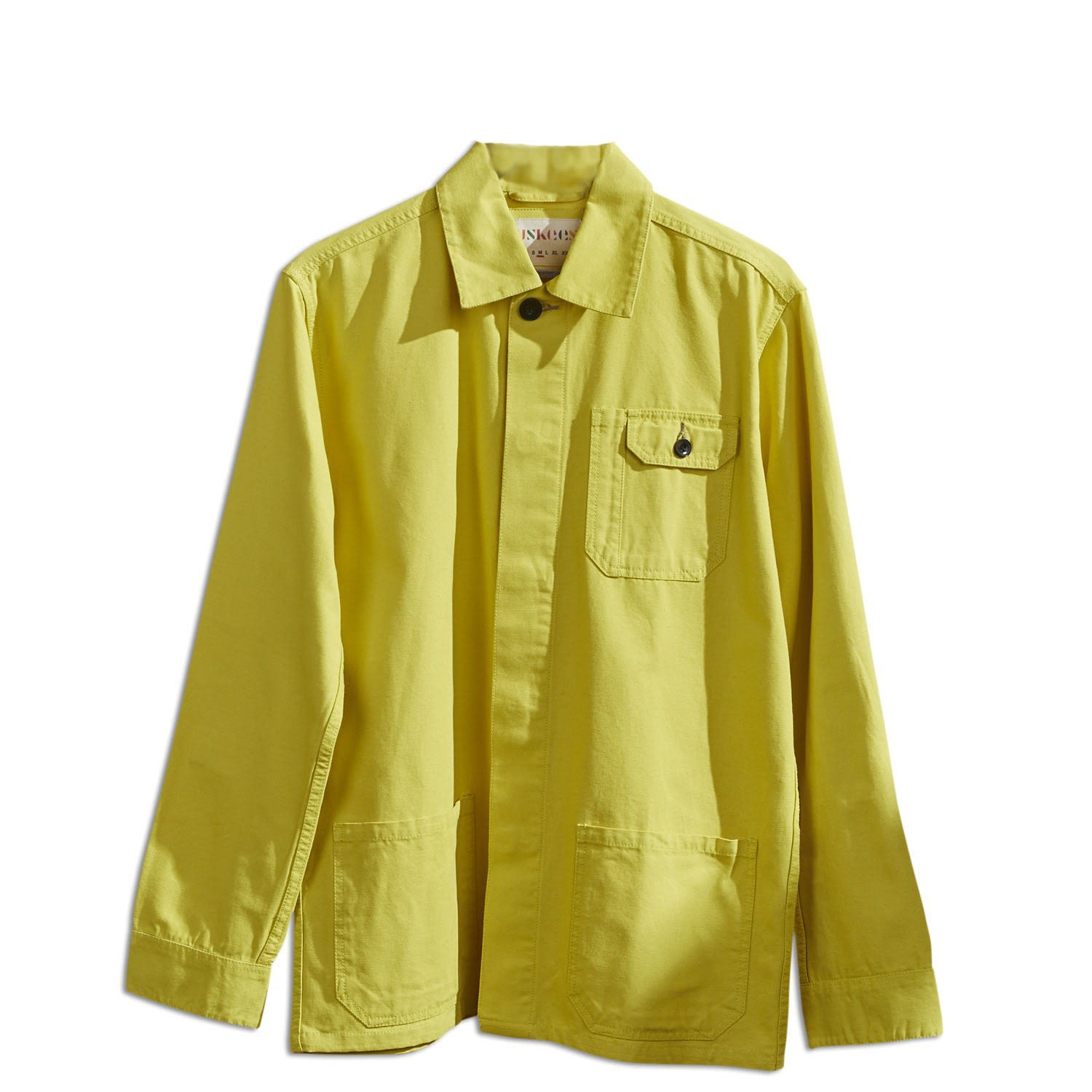 Men’s Yellow / Orange 3011 Overshirt With Hidden Buttons - Grapefruit Medium Uskees