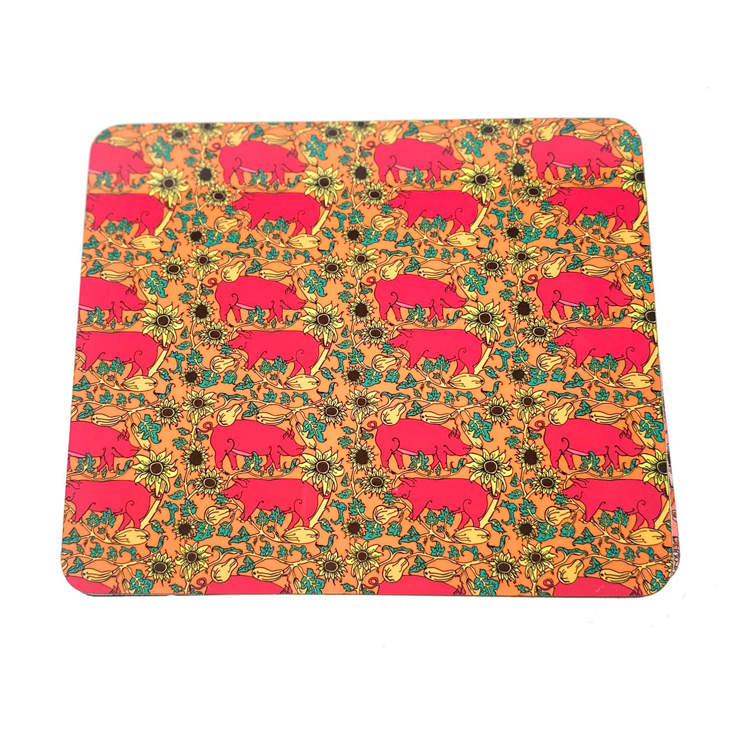 Yellow / Orange The Orange Country Pig Set Of Four Placemats Laura B Interiors