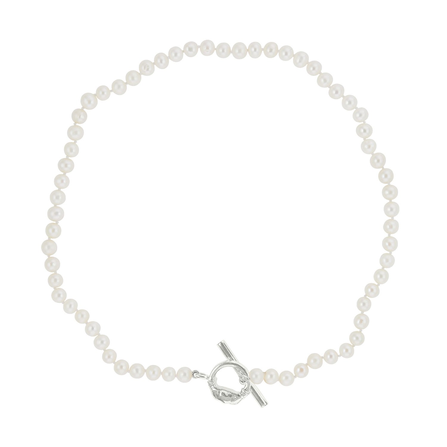 Women’s Pearls, Fresh Water Necklace Signature Katie Mullally Claddagh Silver Clasp