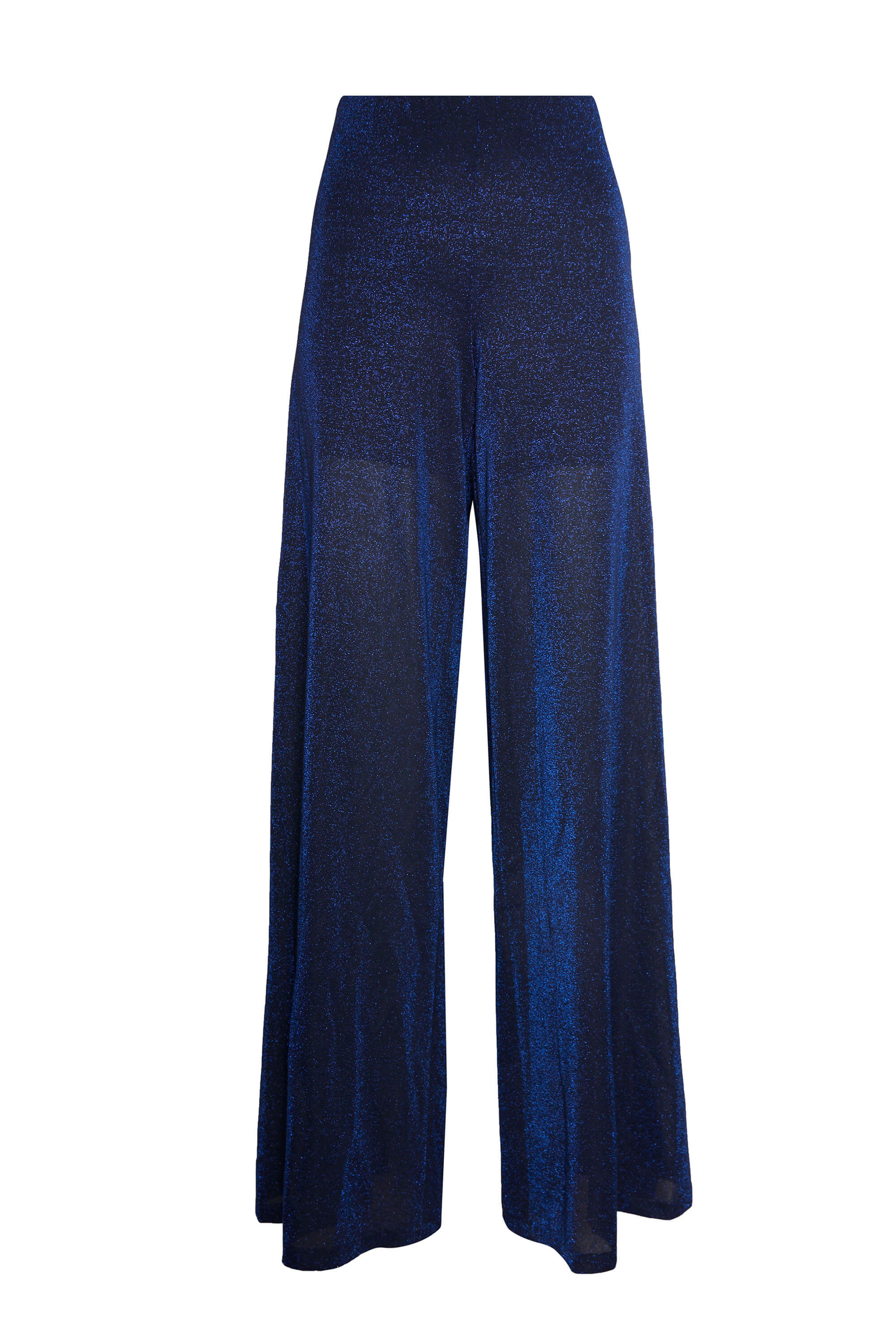 Women’s Blue Lurex Evening Palazzo Trousers Navy XXXL James Lakeland