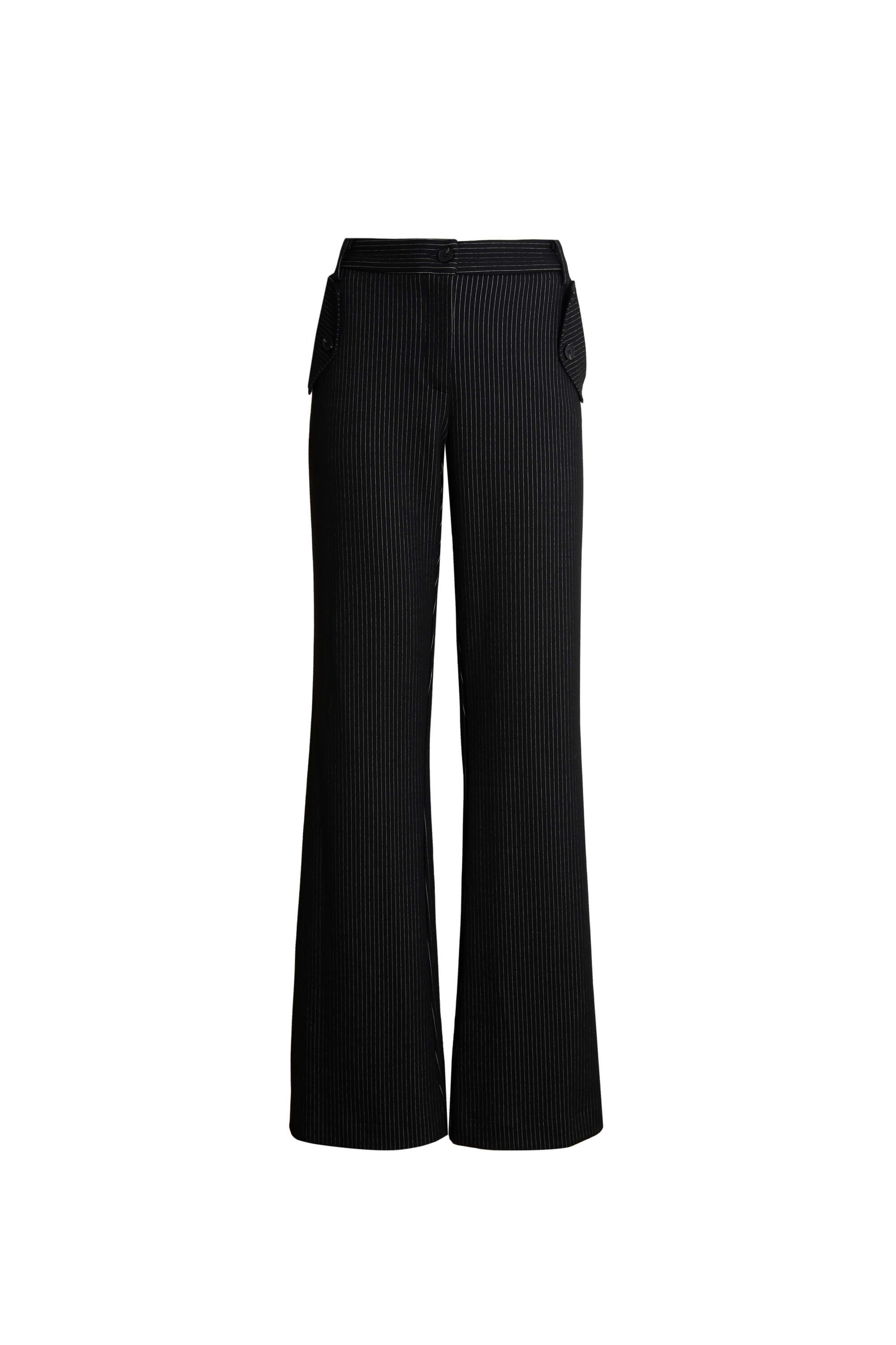 Women’s Black Pin Stripe Tailored Trousers Medium James Lakeland