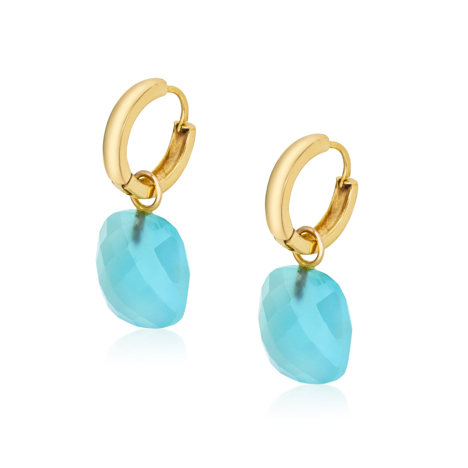 Women’s Gold / Blue 14K Gold Blue Chalcedony Hoops Preeti Sandhu