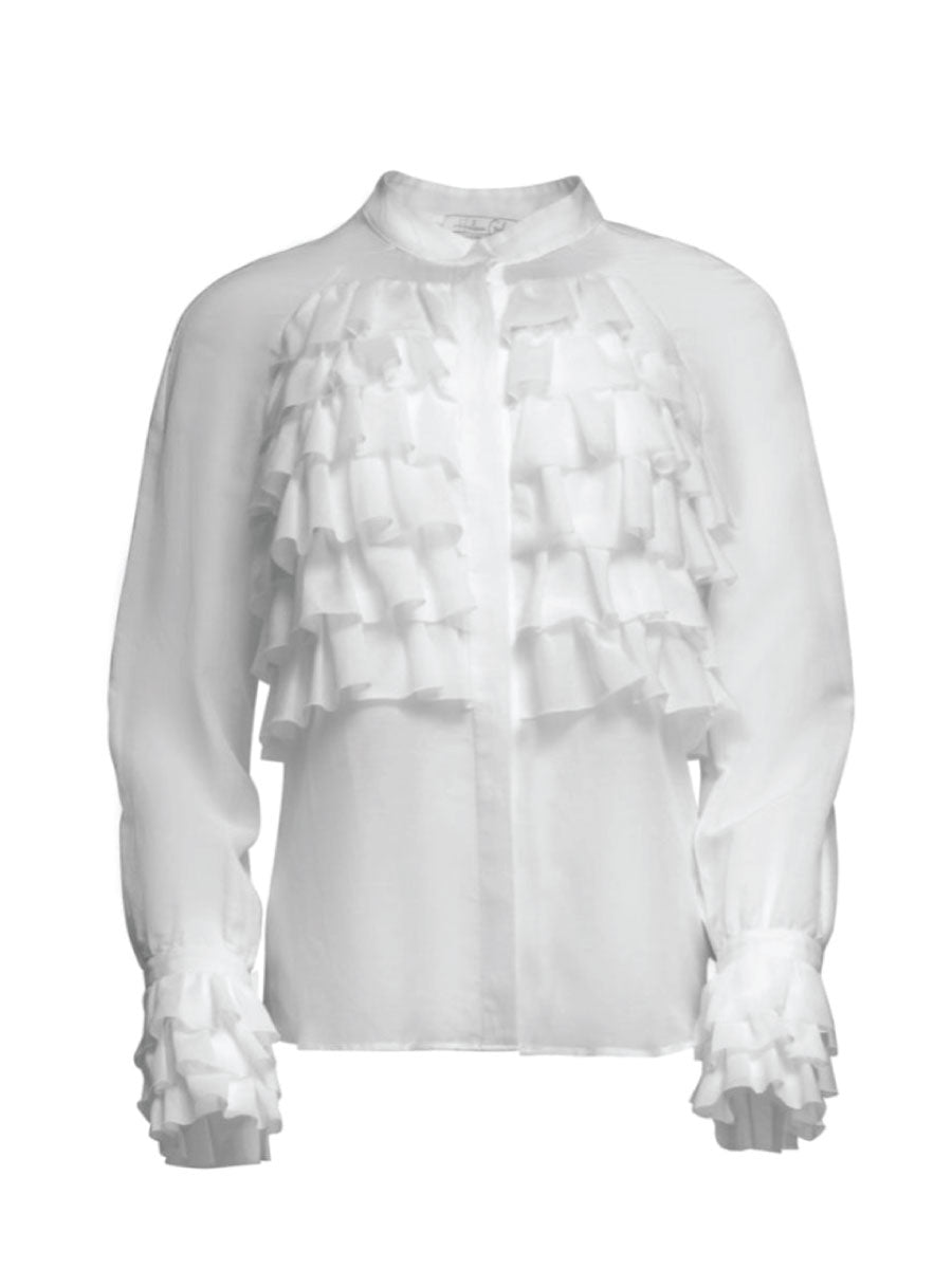 Women’s White Debra Blouse Large Helene Galwas