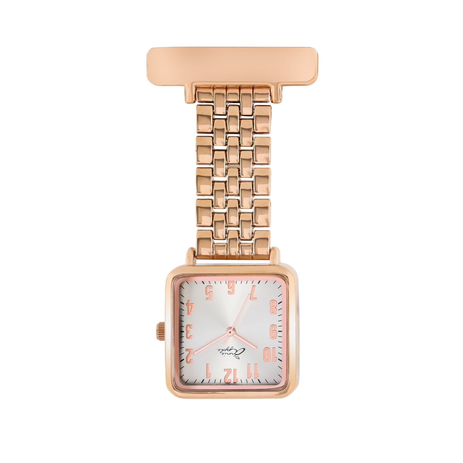 Women’s Annie Apple Square Silver/Rose Gold Link Bracelet Watch Bermuda Watch Company