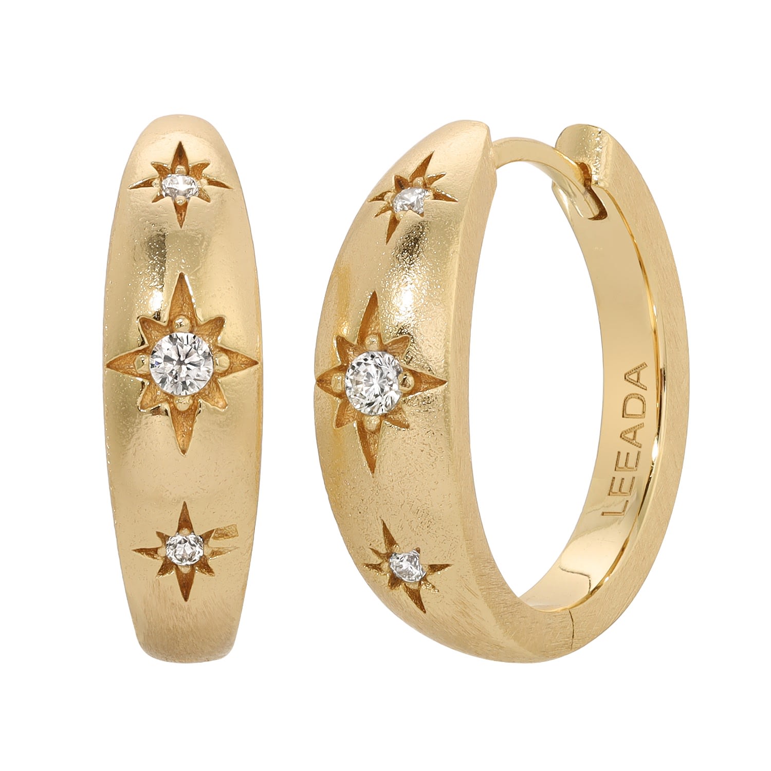 Women’s Gold Stevie Star Hoops Leeada Jewelry