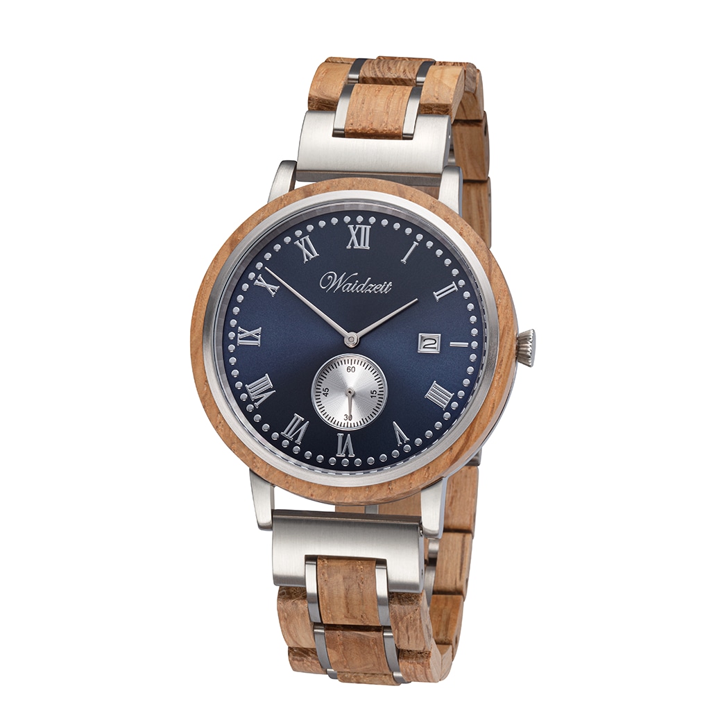 Men’s Blue / Brown / Silver Whisky James Barrel Watch Waidzeit