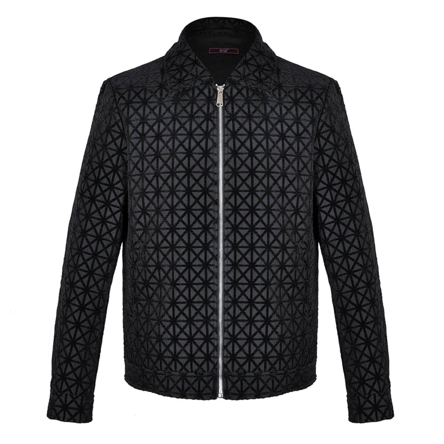 Men’s Kensington Luxury Velvet Jacquard Jacket - Black Small David Wej