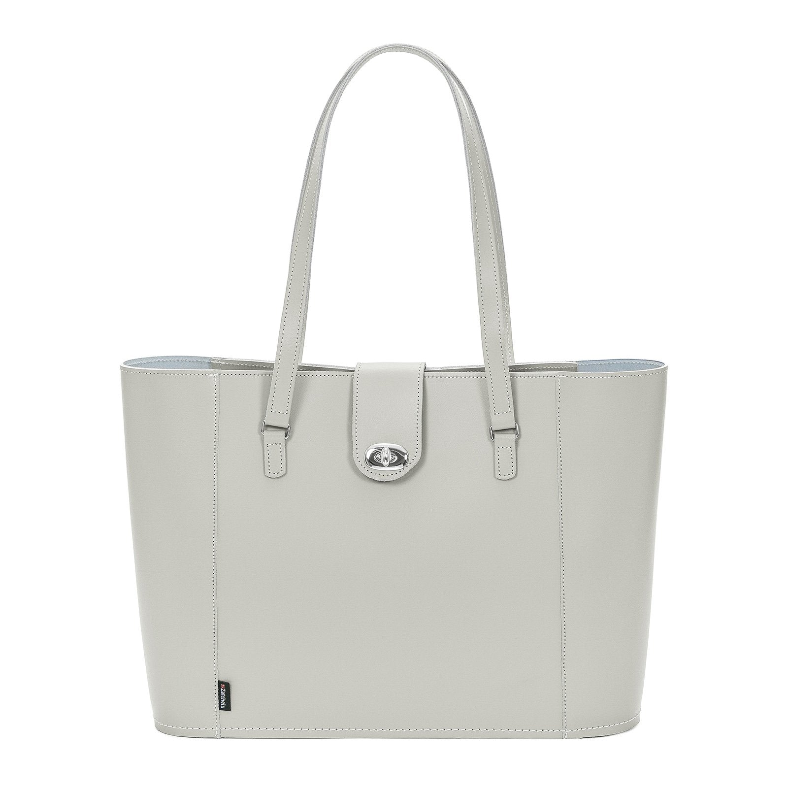 Women’s Handmade Leather Twist Lock Shopper - Ghost Grey One Size Zatchels