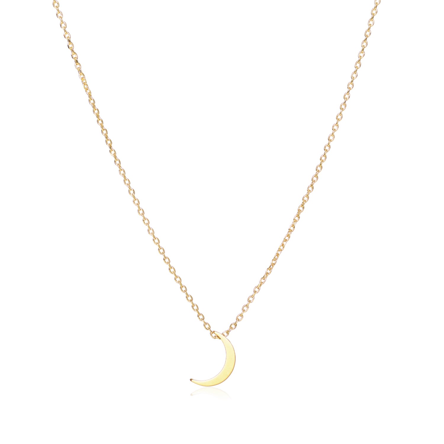 Women’s Gold Solid Moon Necklace C. j.m