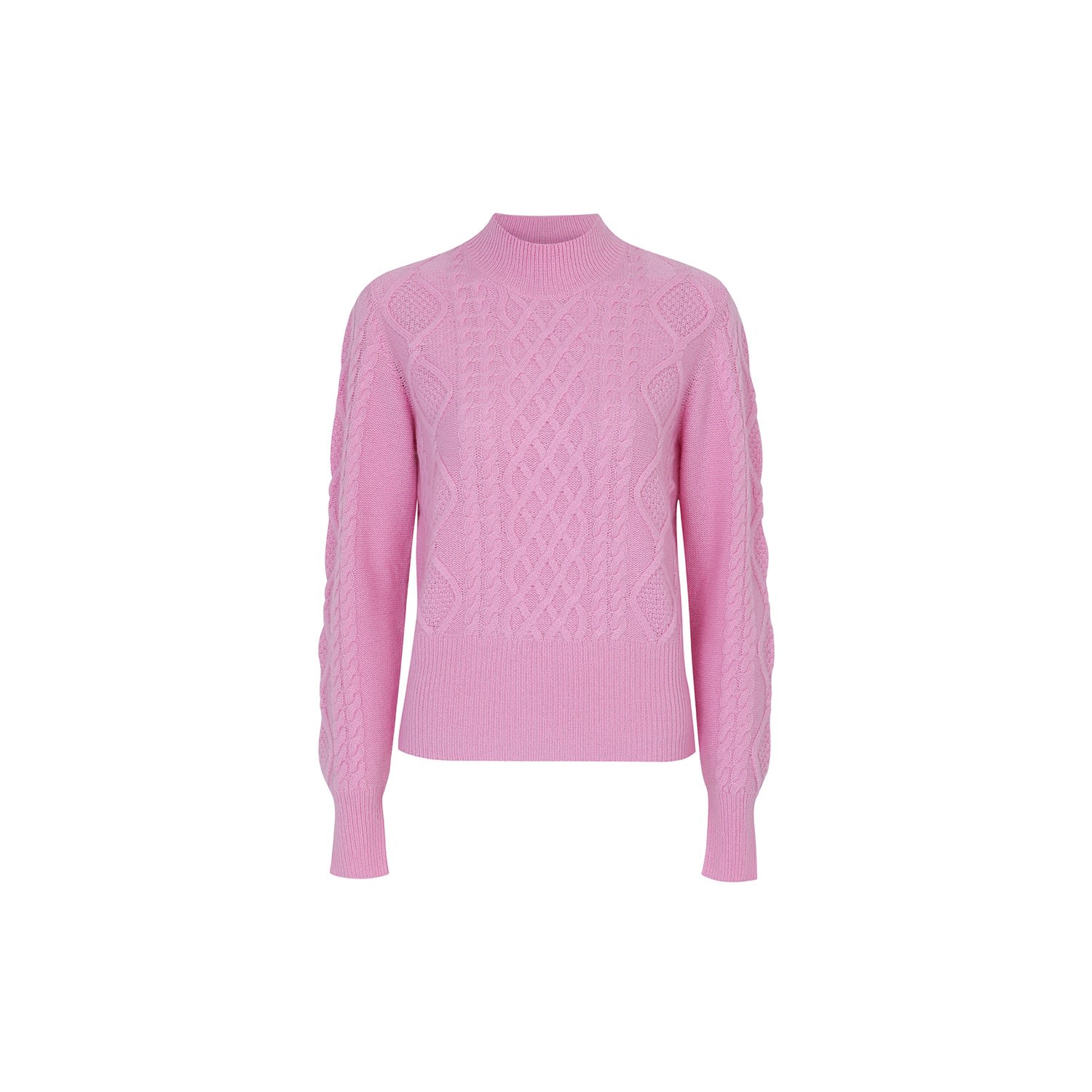 Women’s Pink / Purple Cable-Knit Cashmere Turtleneck Sweater, Pink Medium Callaite