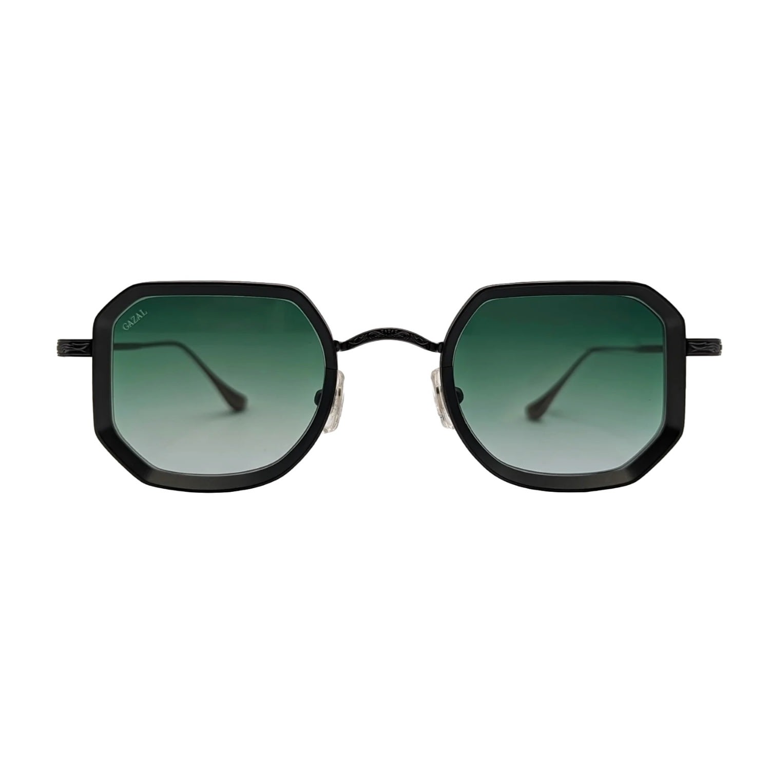 Men’s Black / Green Titanium Metal Square Sunglasses - Seco - Black & Bronze - Antique One Size Gazal Eyewear