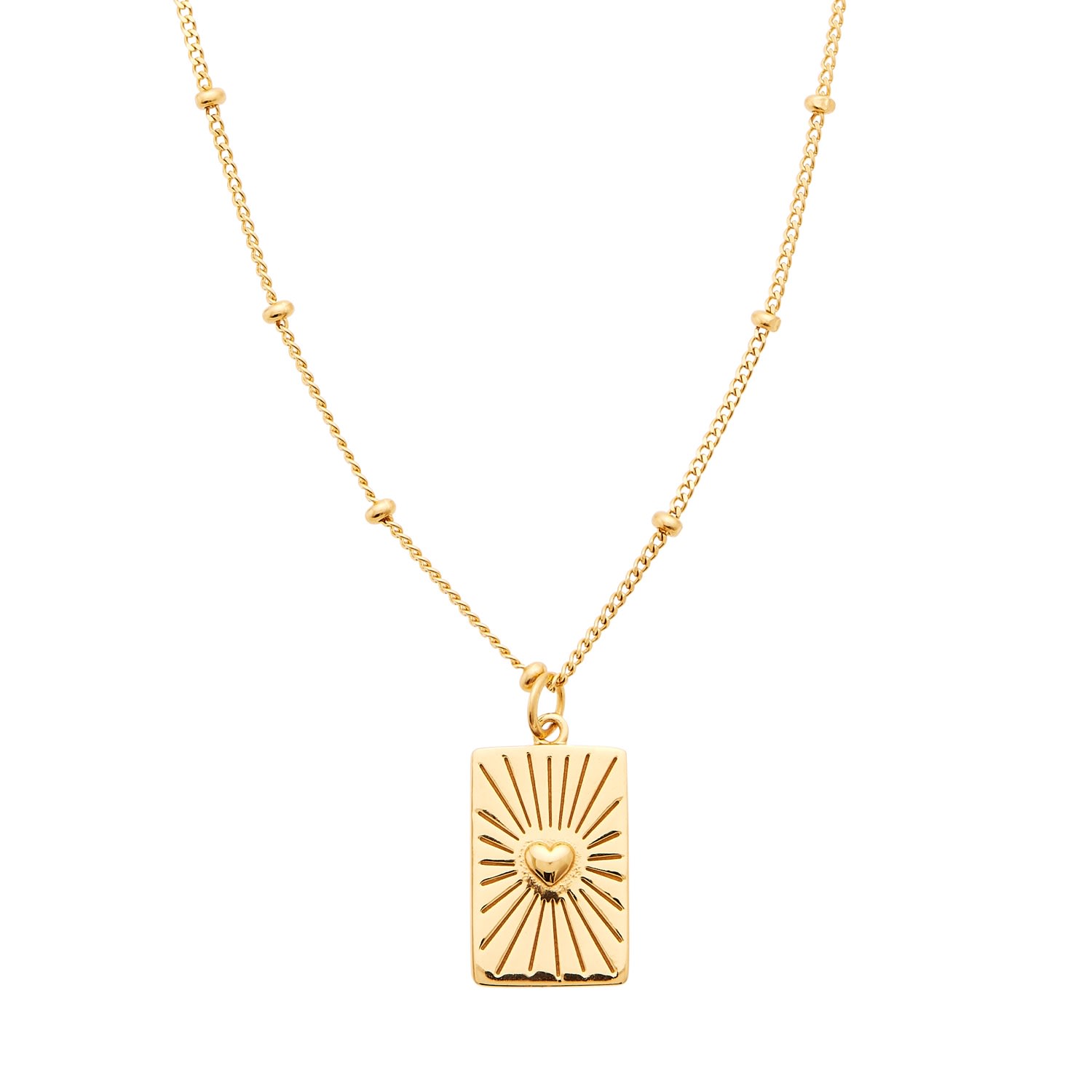 Women’s Heart Plaque Pendant Necklace Gold Cartilage Cartel
