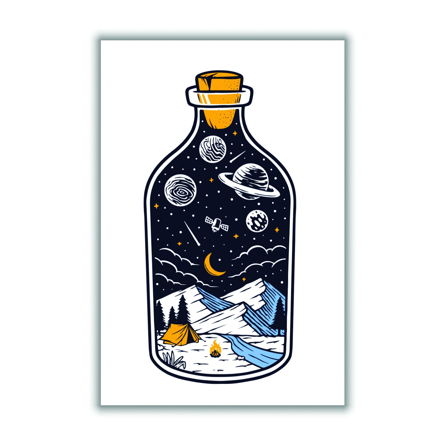 Yellow / Orange The Universe In A Bottle Extra Large Stanley Print House