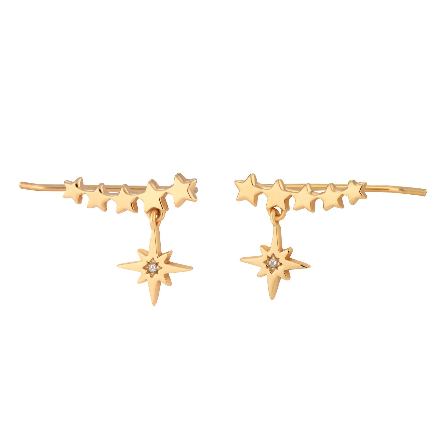 Women’s Gold Starburst Ear Climber Earrings Scream Pretty