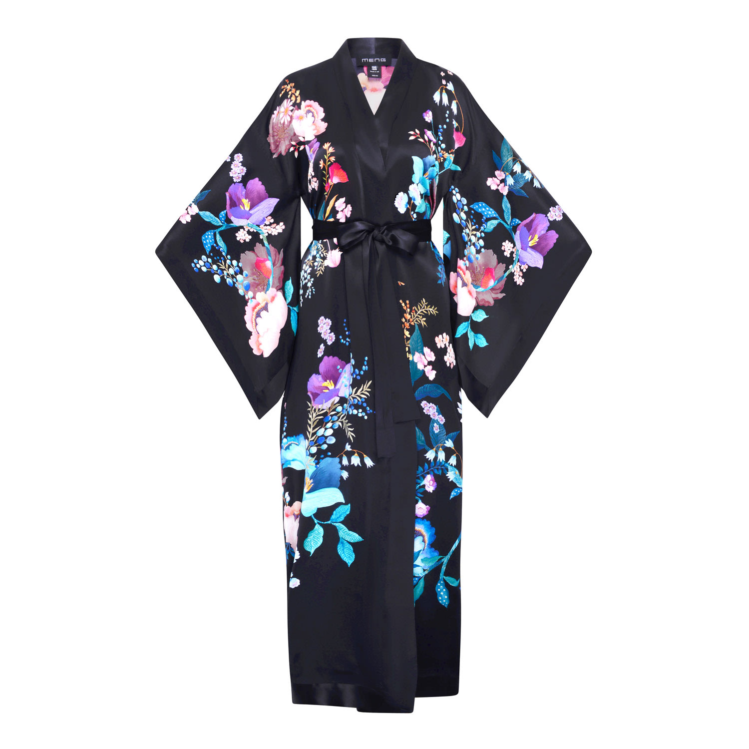 Women’s Black Panther Silk Satin Kimono One Size Meng
