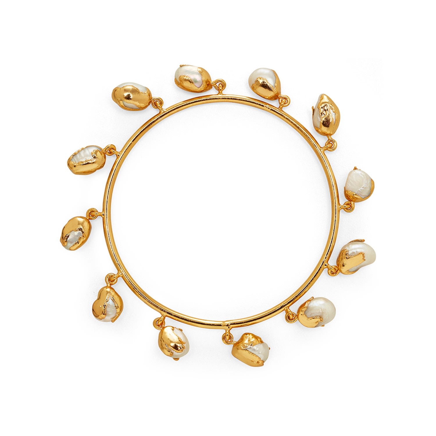 Women’s Gold Asara Bangle With Baroque Pearls Dhwani Bansal