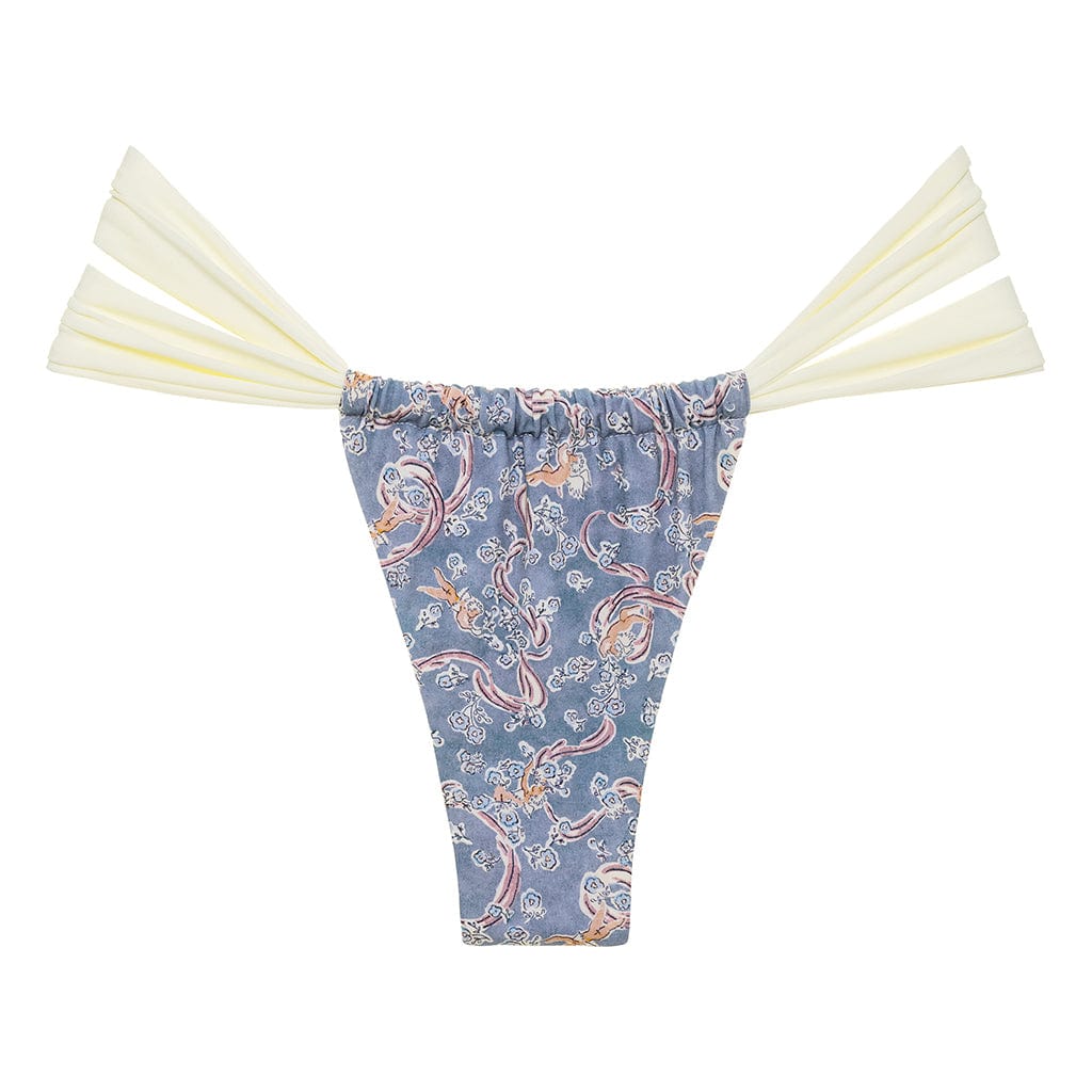 Women’s Blue / White Cupid Double Waistband Sandra Bikini Bottom Extra Large Montce Swim