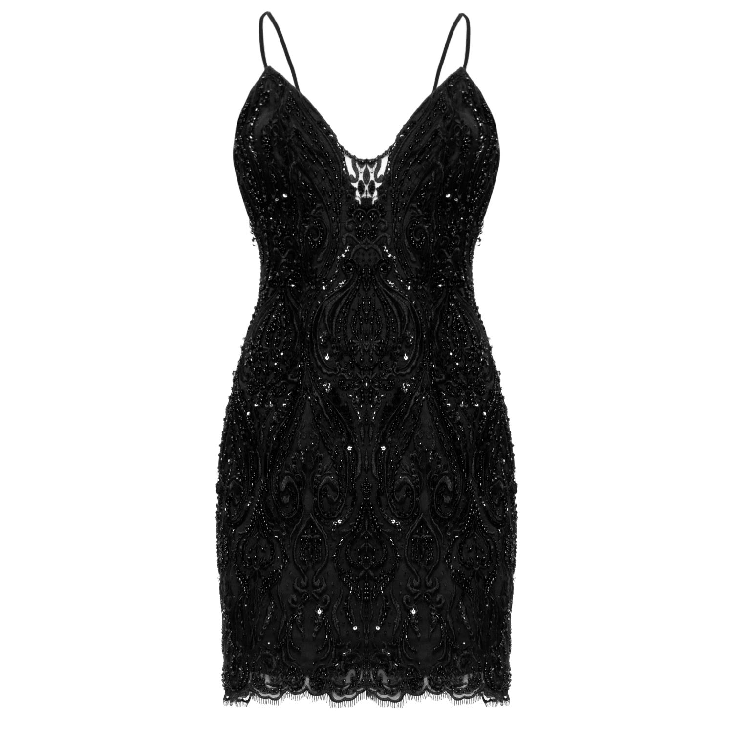 Women’s Black Embroidery Dress Noir Large Angelika Jozefczyk