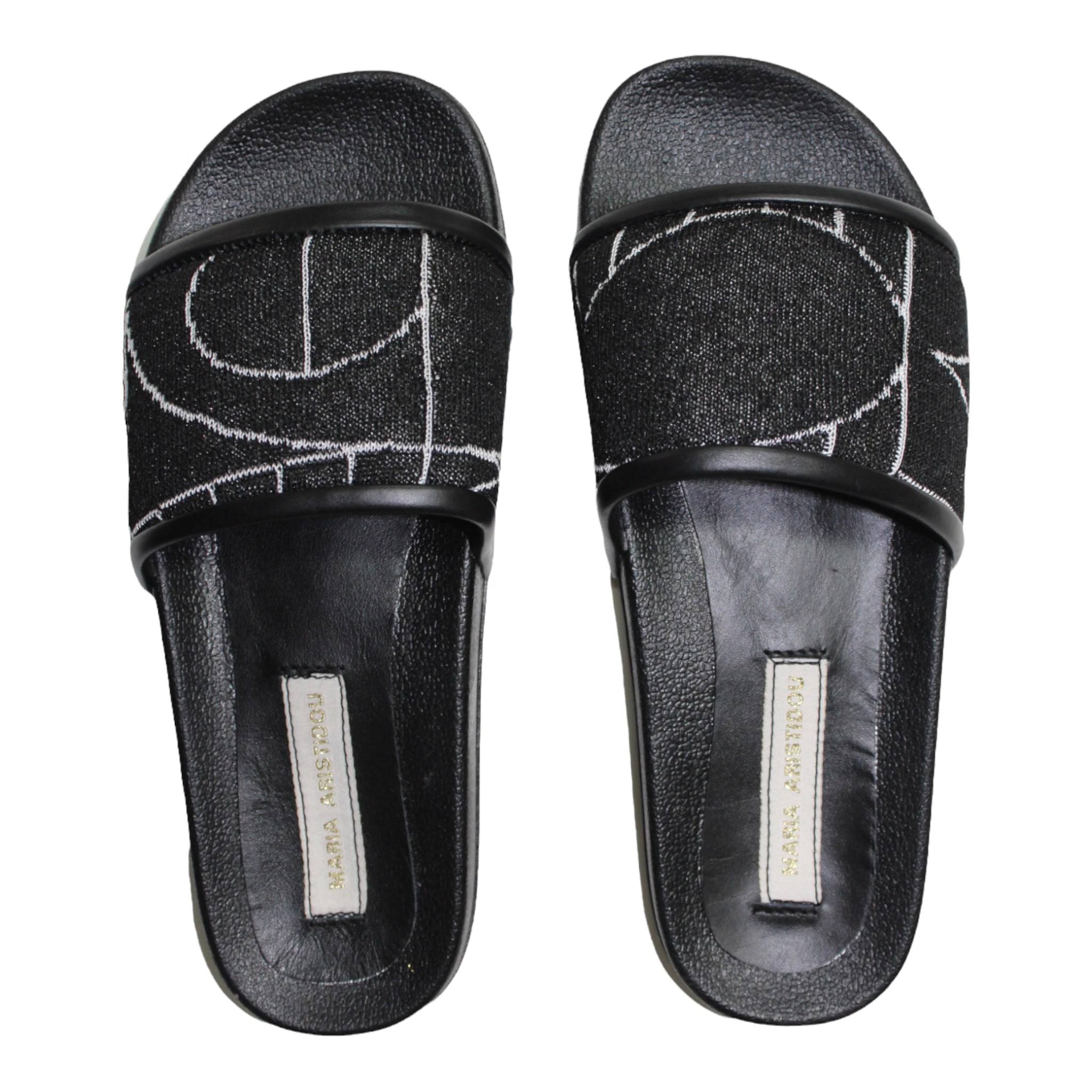 Women’s Play Black White Slides 6 Uk Maria Aristidou