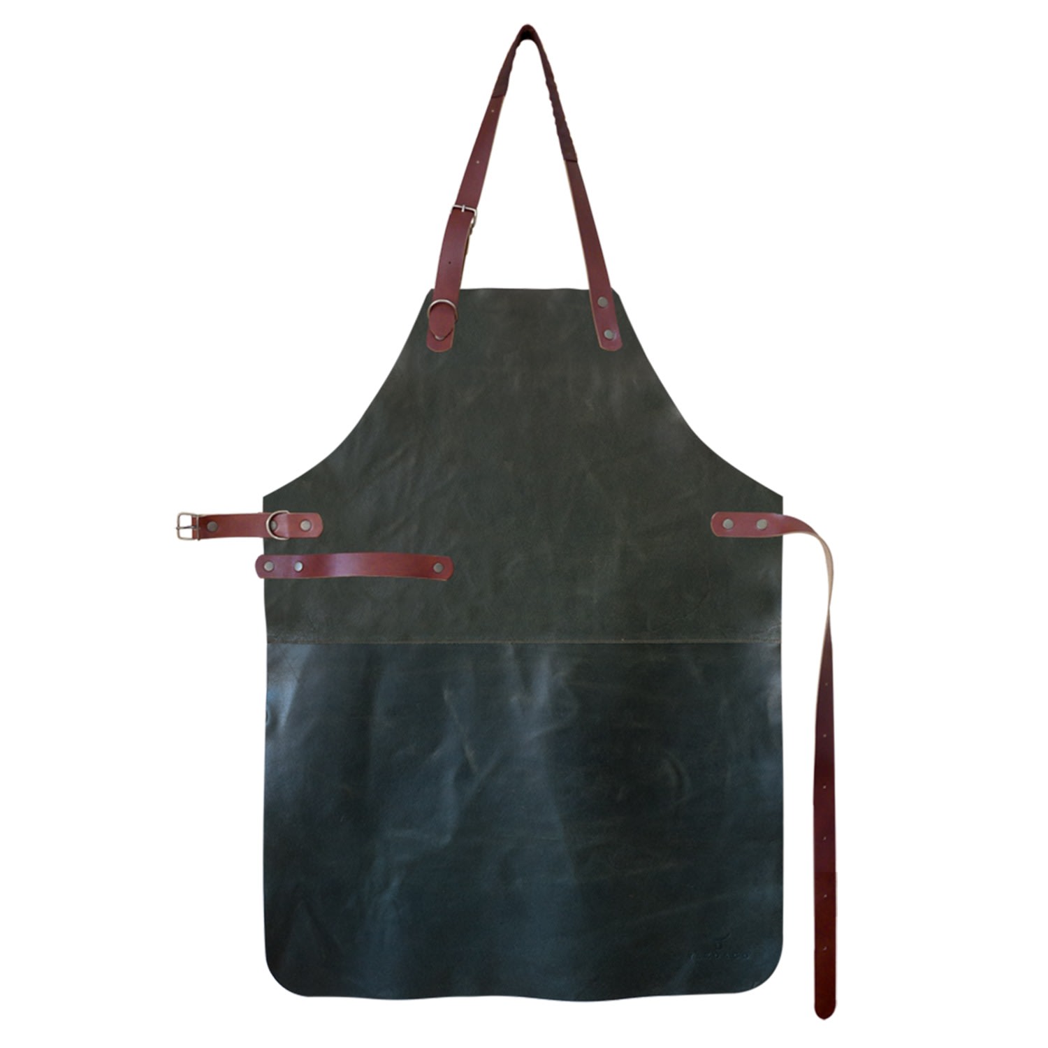 Premium Genuine Leather Apron - Green Forest B One Size Yako & Co