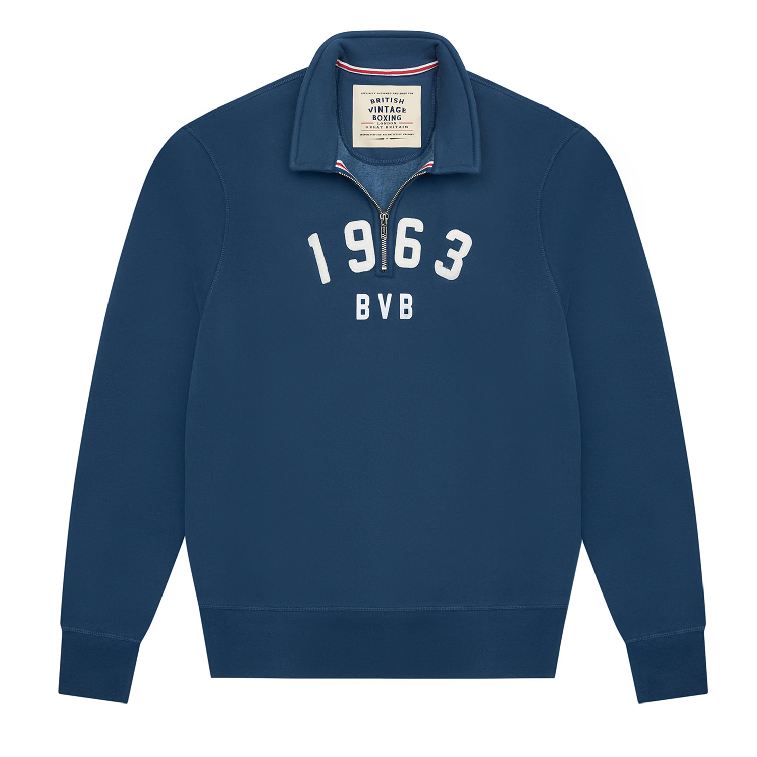 Blue Bvb 1963 Zip Sweatshirt Medium British Vintage Boxing