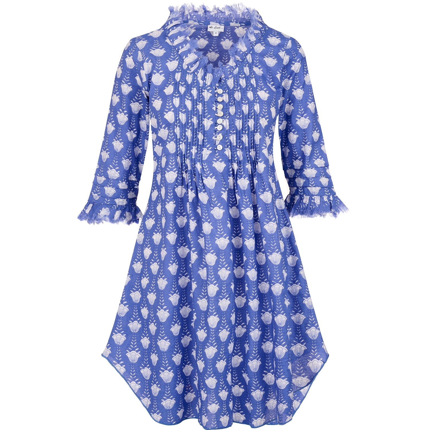 Women’s Annabel Cotton Tunic In Wedgewood Blue Flower XXXL At Last...