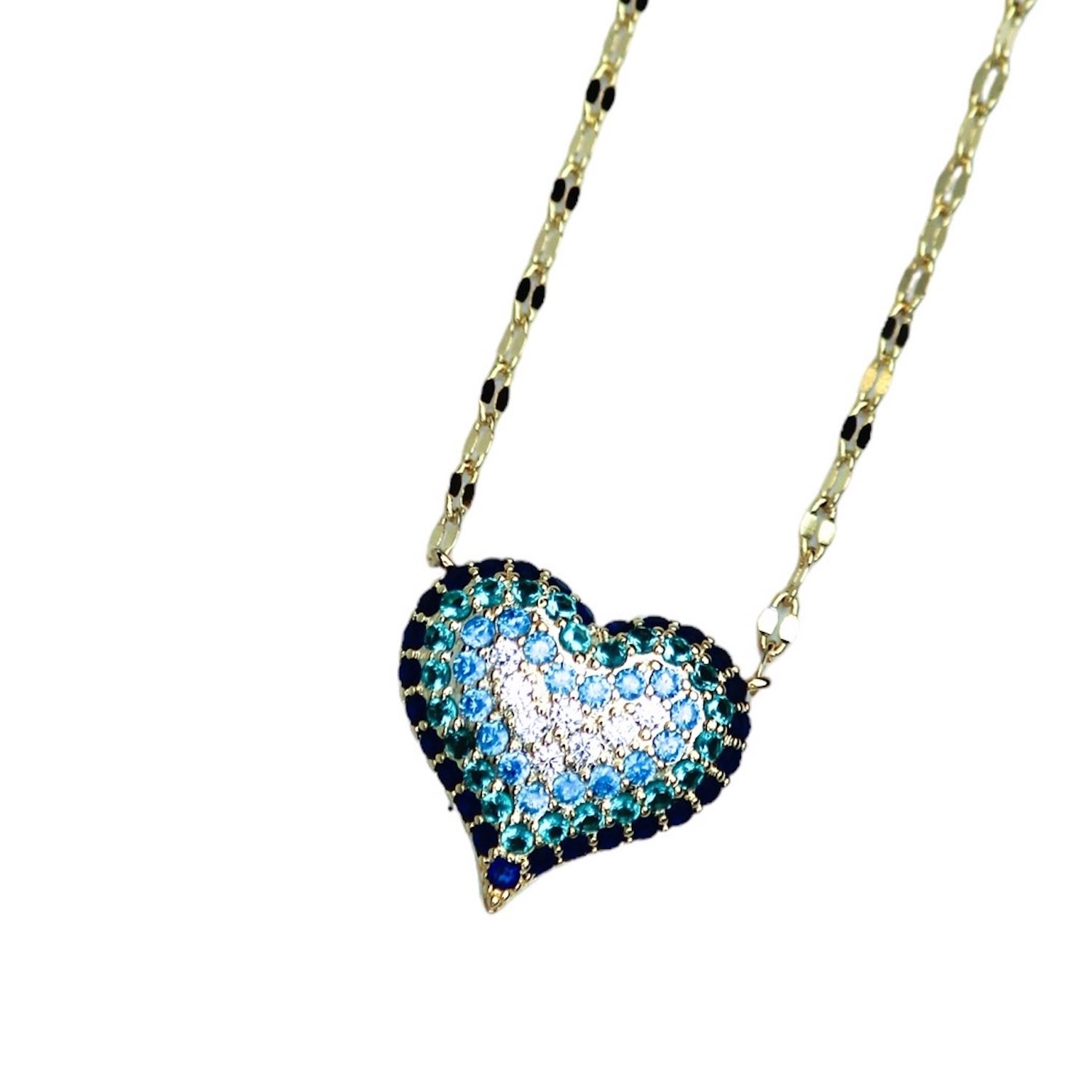 Women’s Queen Of Heart Necklace- Blue Native Gem