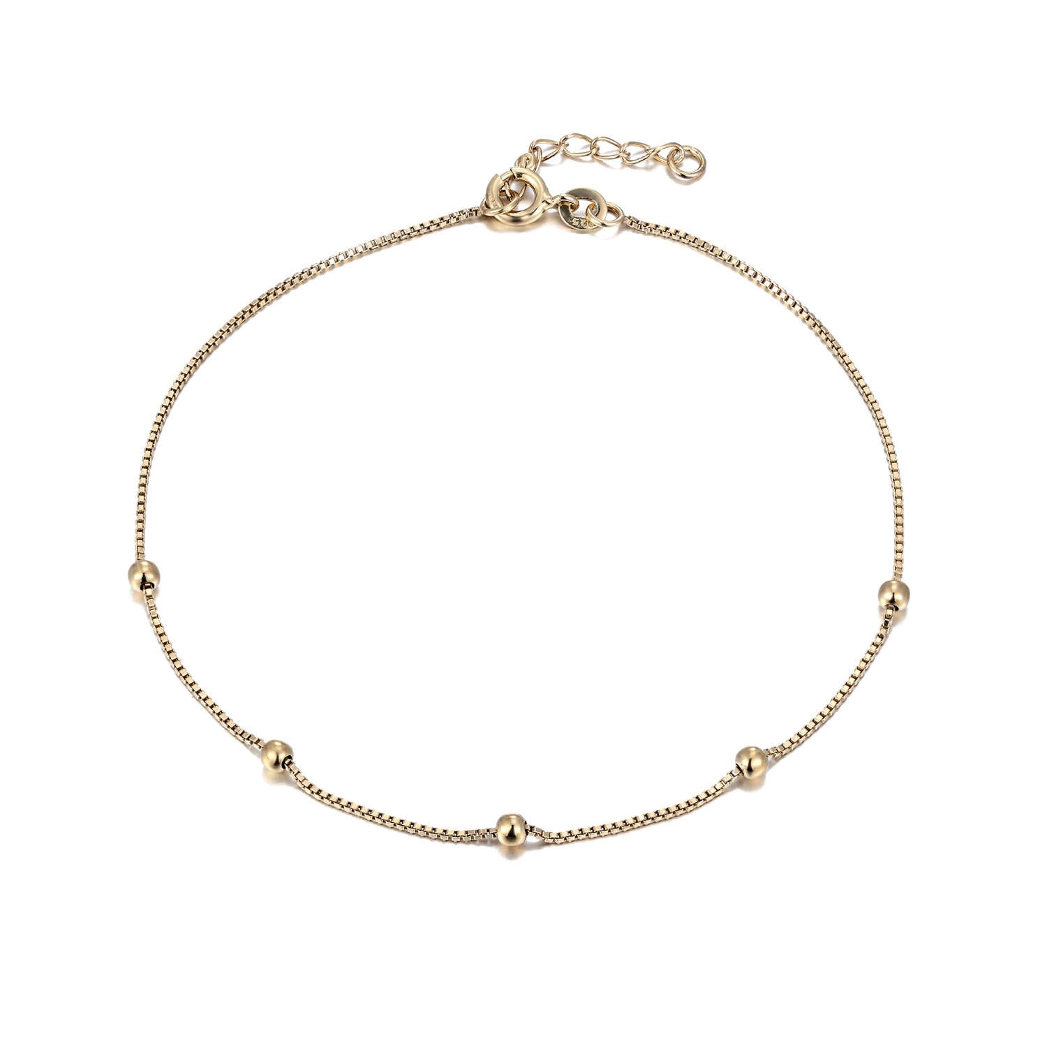 Women’s 22Ct Gold Vermeil Box Chain Anklet Seol + Gold