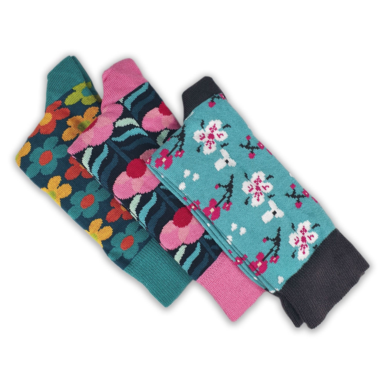 Women’s Socks - Blossoming Blue Pack Small Otto & Spike
