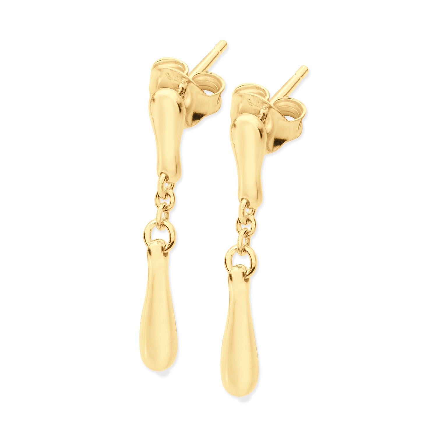 Women’s Falling Drip Earrings In Gold Vermeil Lucy Quartermaine