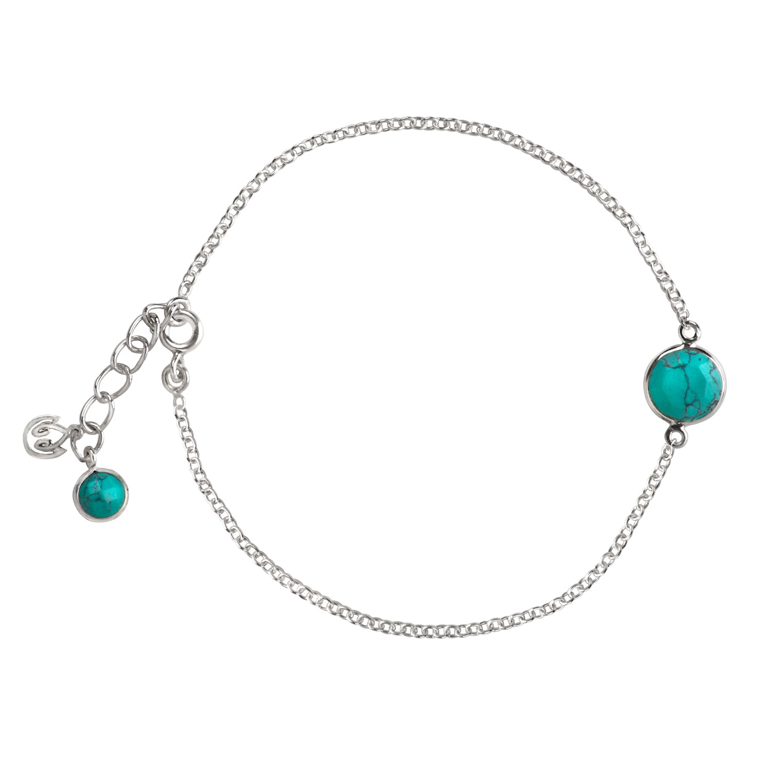 Women’s Blue / Silver Turquoise Chain Bracelet In Sterling Silver The Jewellery Store London