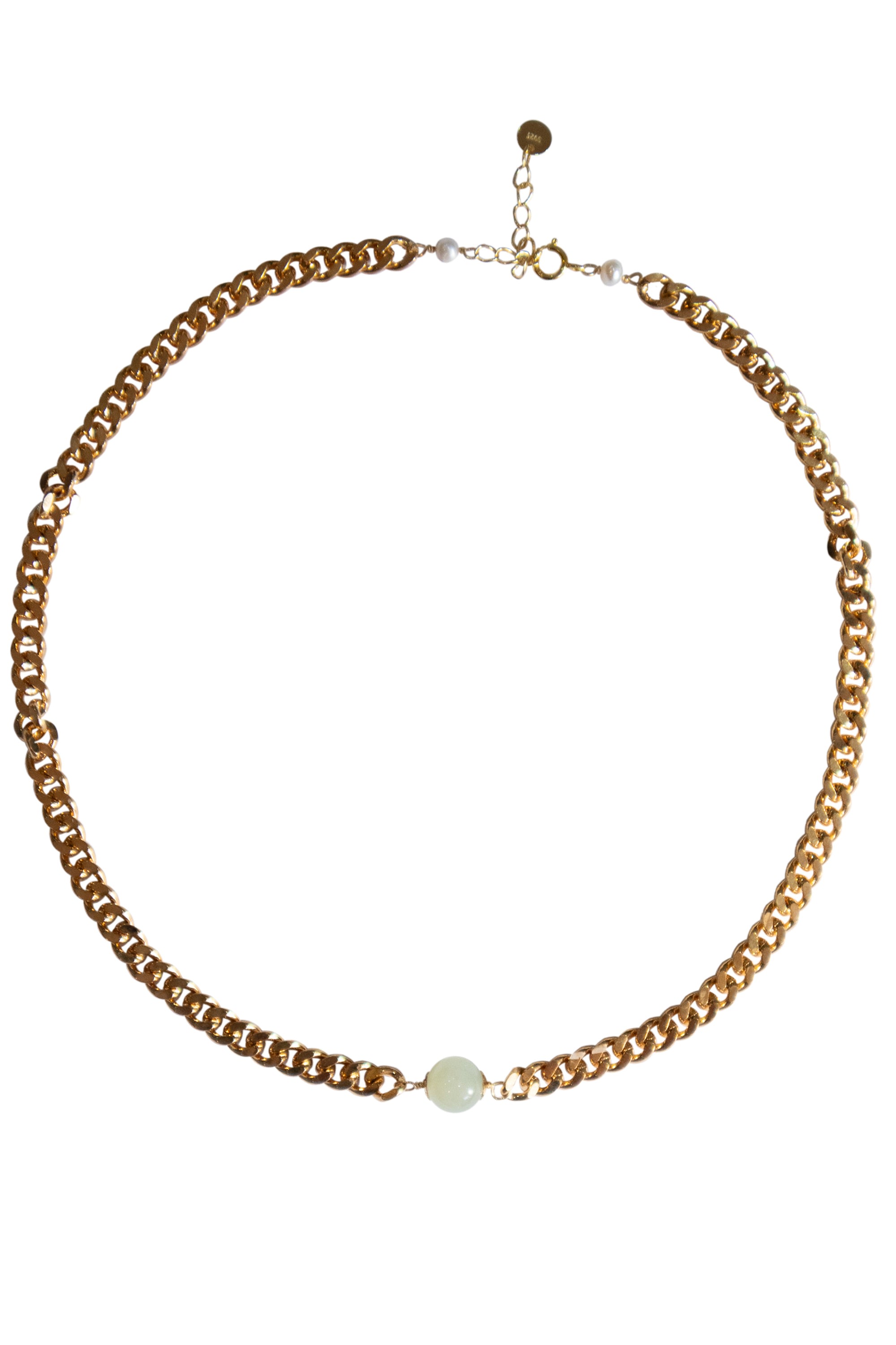 Women’s Charlotte Green Jade Gold Chain Necklace Seree