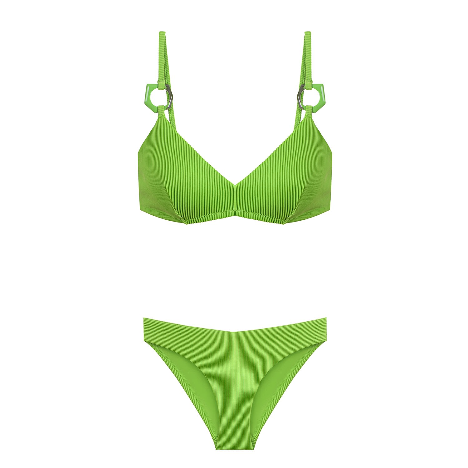 Women’s Audrey Deep V Top Green Bikini Small Ayje