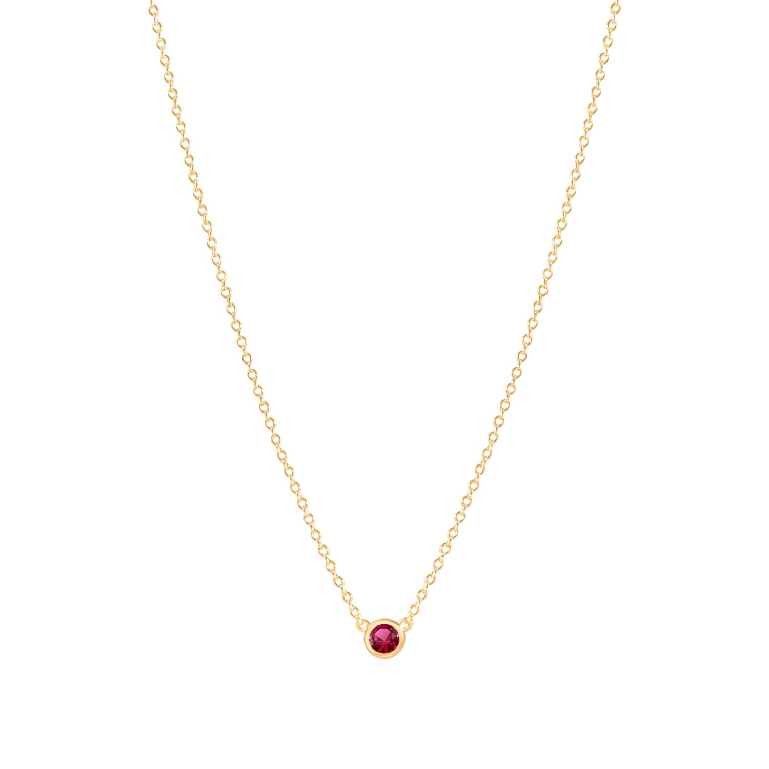 Women’s Ruby July Birthstone Necklace Recycled 18K Gold Vermeil La Cte Club