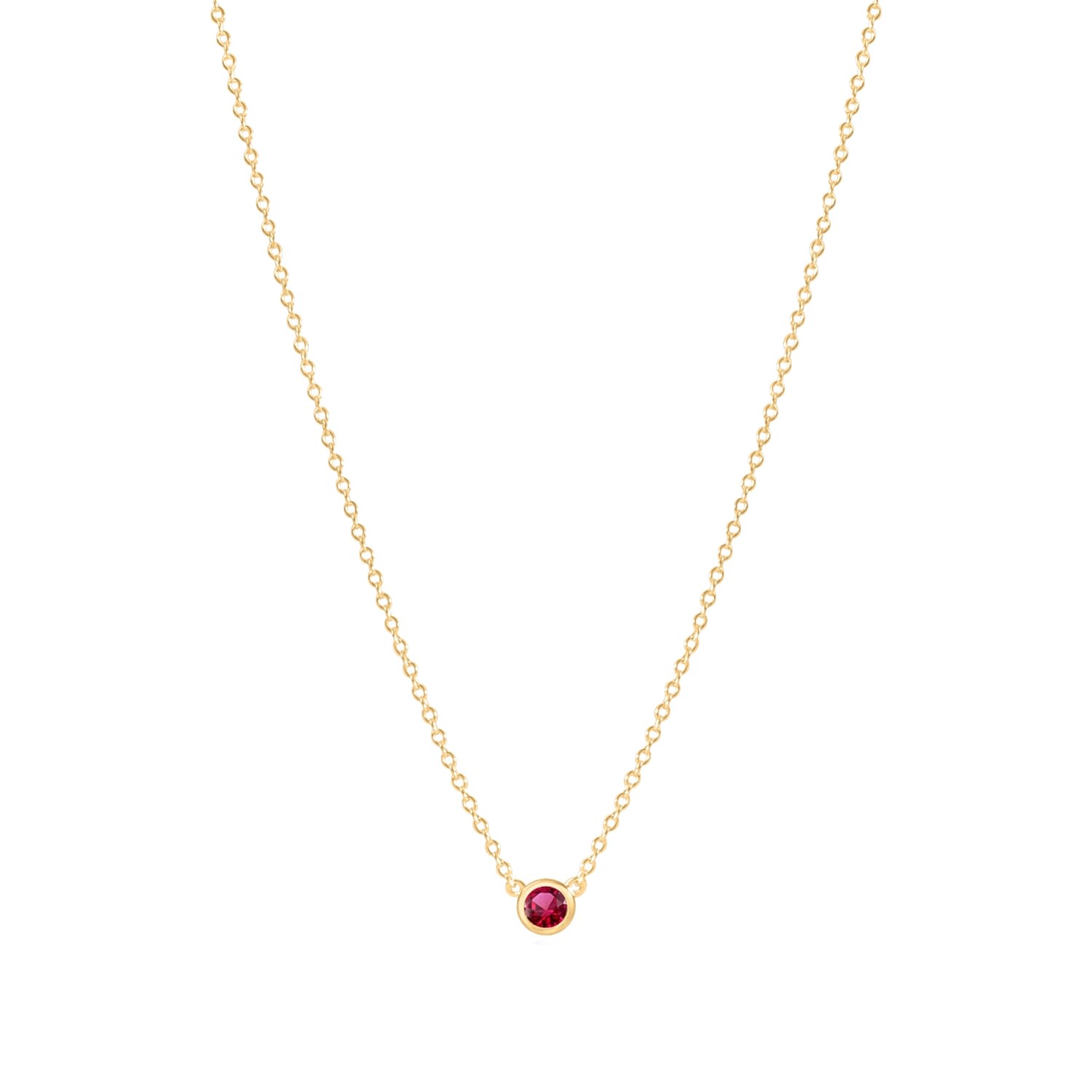 Women’s Ruby July Birthstone Necklace Recycled 18K Gold Vermeil La Côte Club