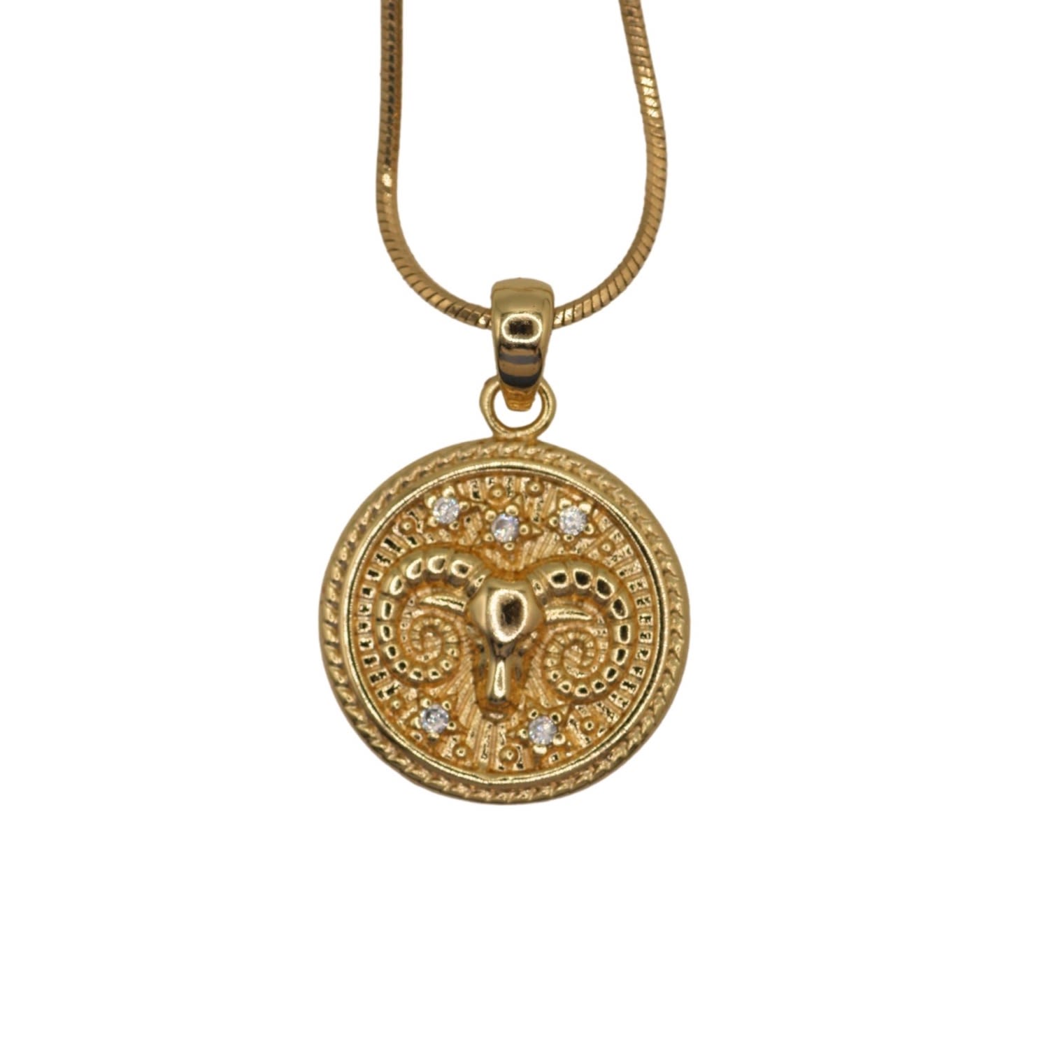 Women’s Gold Aries Archetype Zodiac Necklace Tikkhu Jewelry