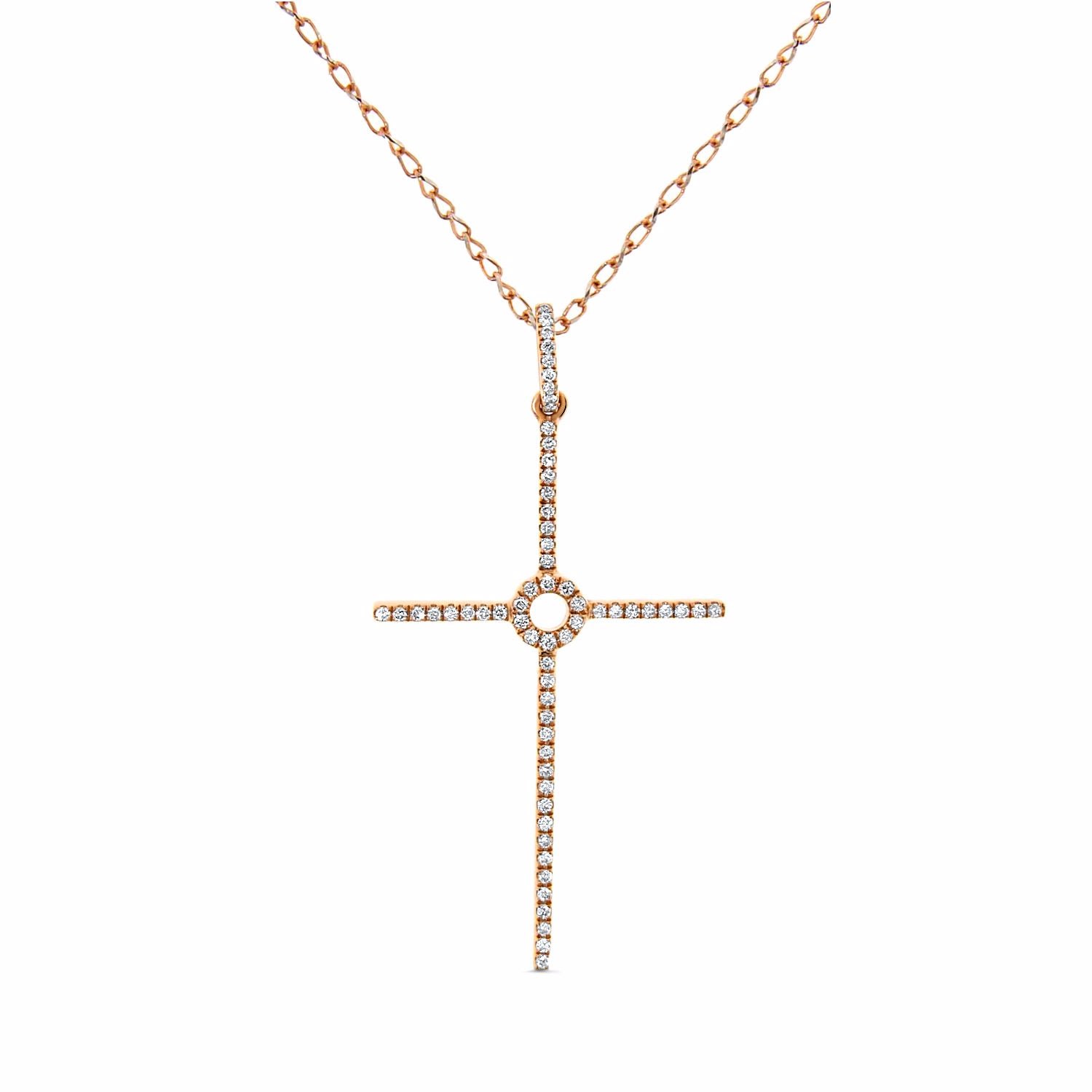 Women’s Cross Necklace 18K Rose Gold Cosanuova