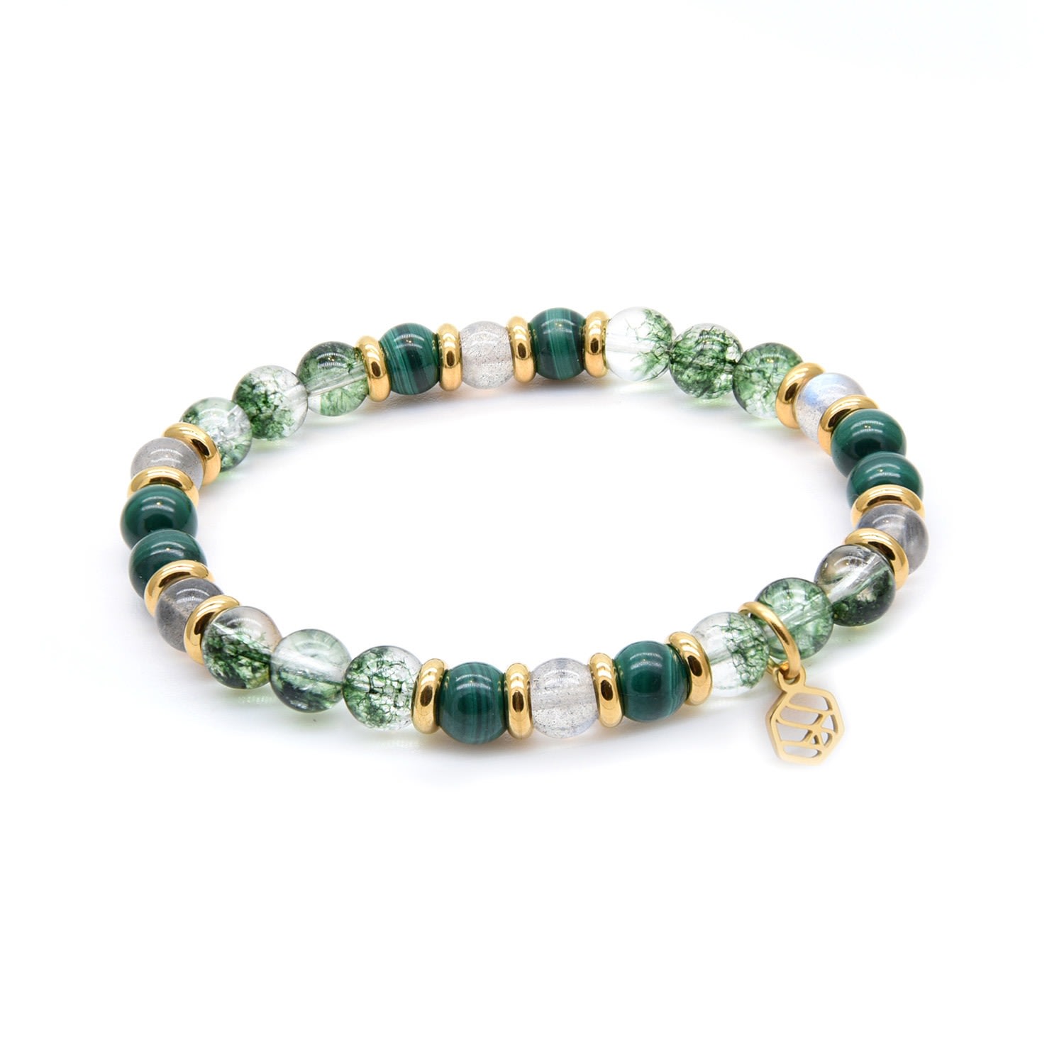 Women’s Malachite Green Phantom Moonstone Beaded Bracelet Jadeite Atelier