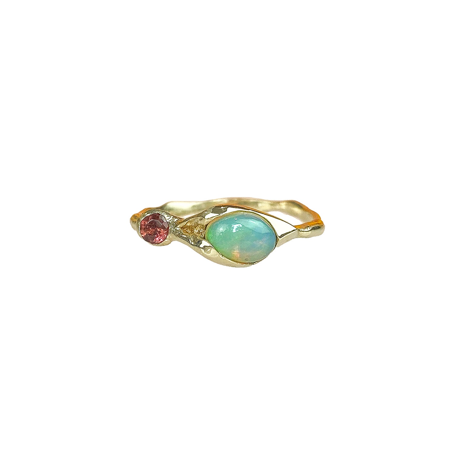 Women’s Gold / Red Opal Swirl Ring Karen Kriegel