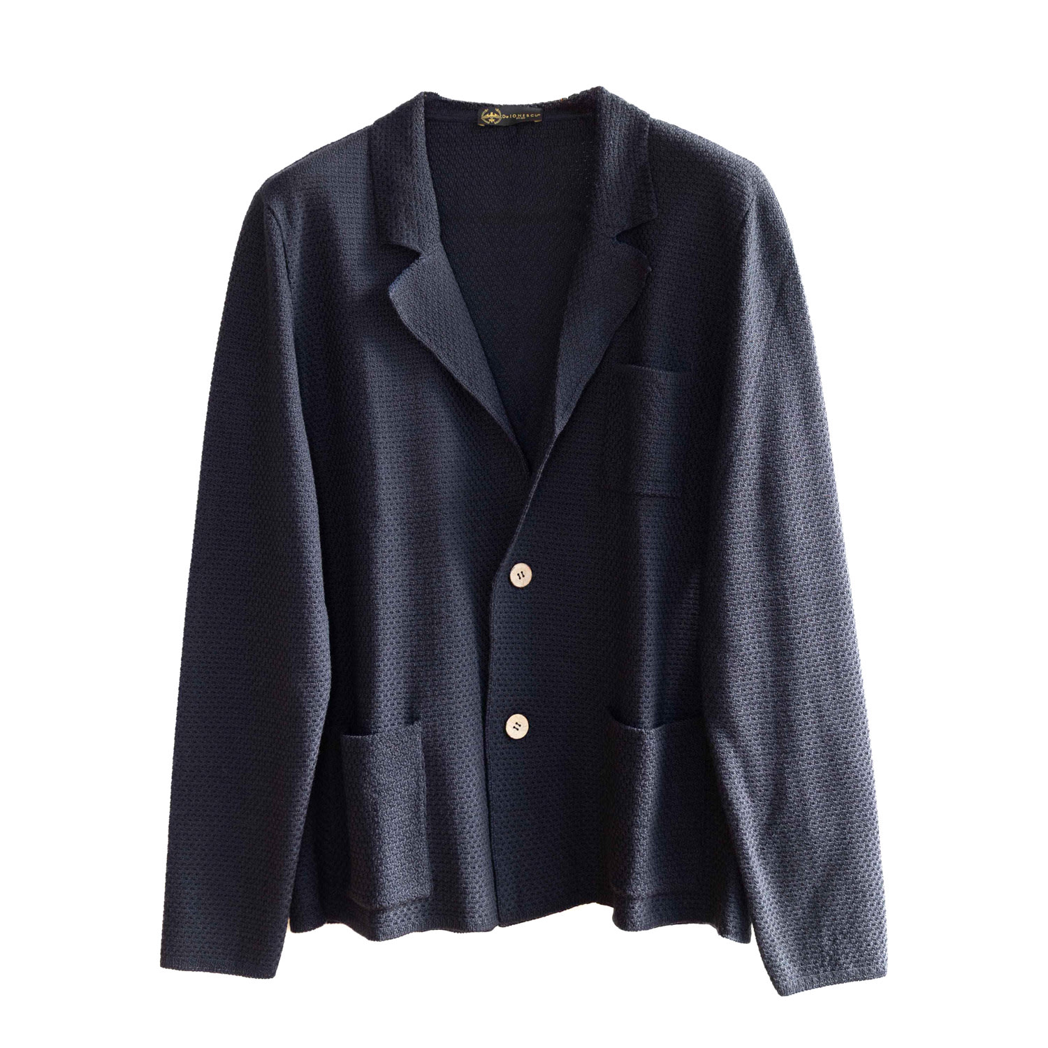 Men’s Hosman Merino Wool Cardigan - Navy Blue Medium De Ionescu Est. 2019