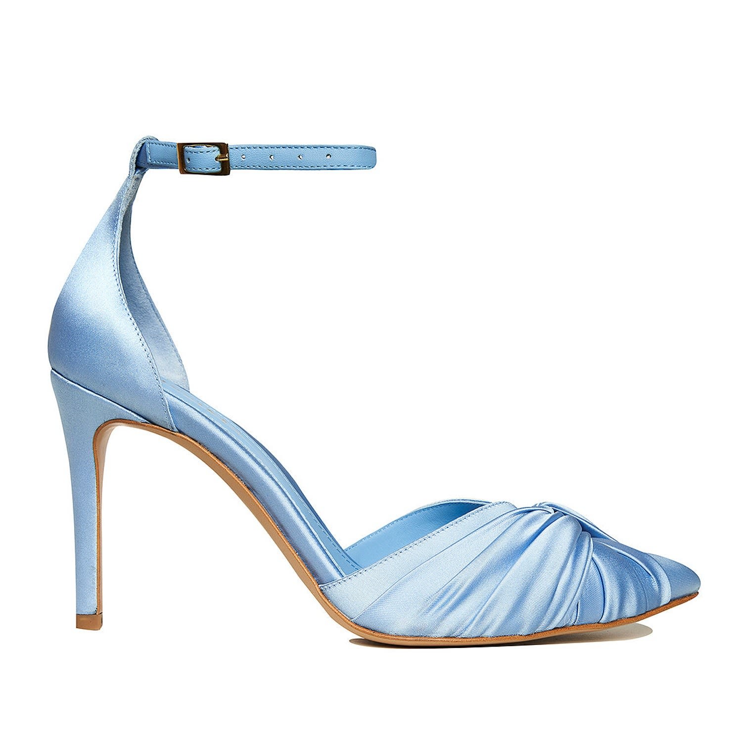 Women’s Ana Baby Blue Satin Slingbacks 6.5 Uk Ginissima