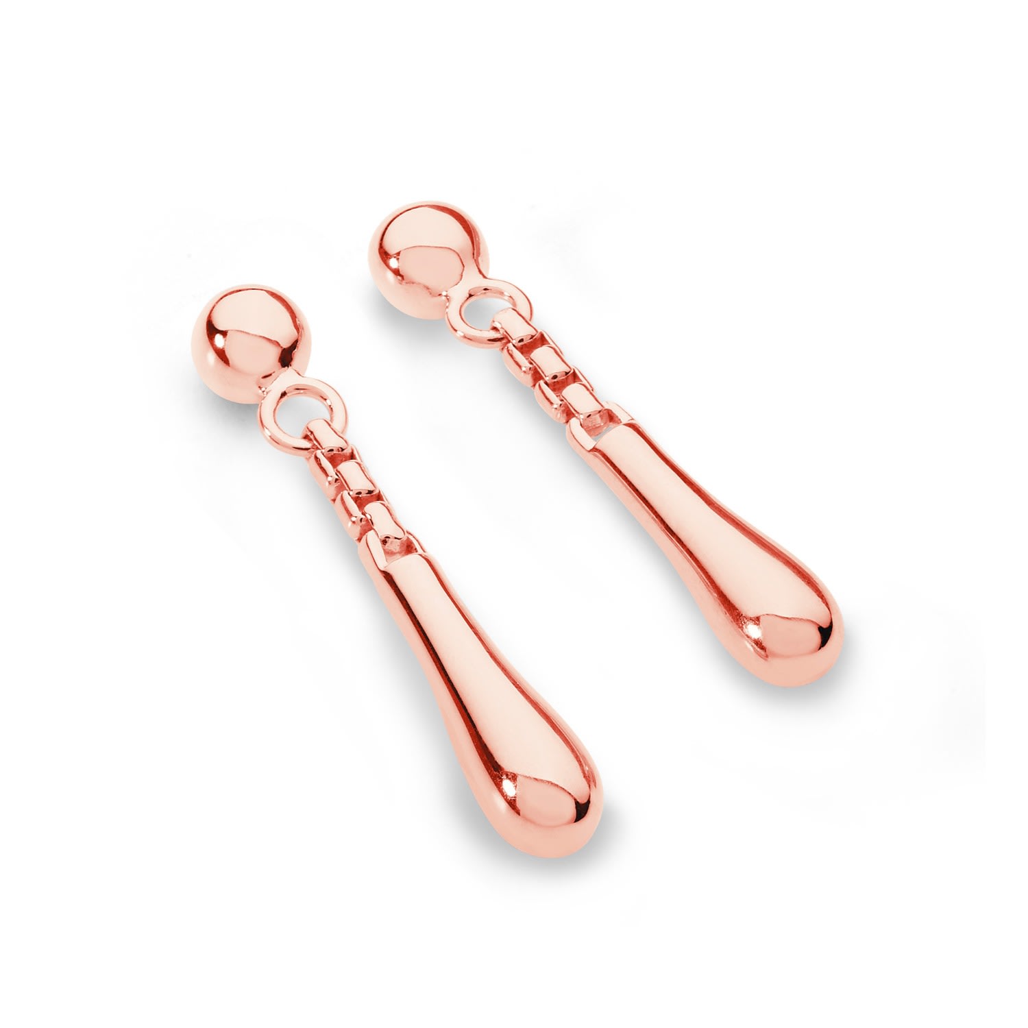 Women’s Short Drop Earrings In Rose Gold Vermeil Lucy Quartermaine