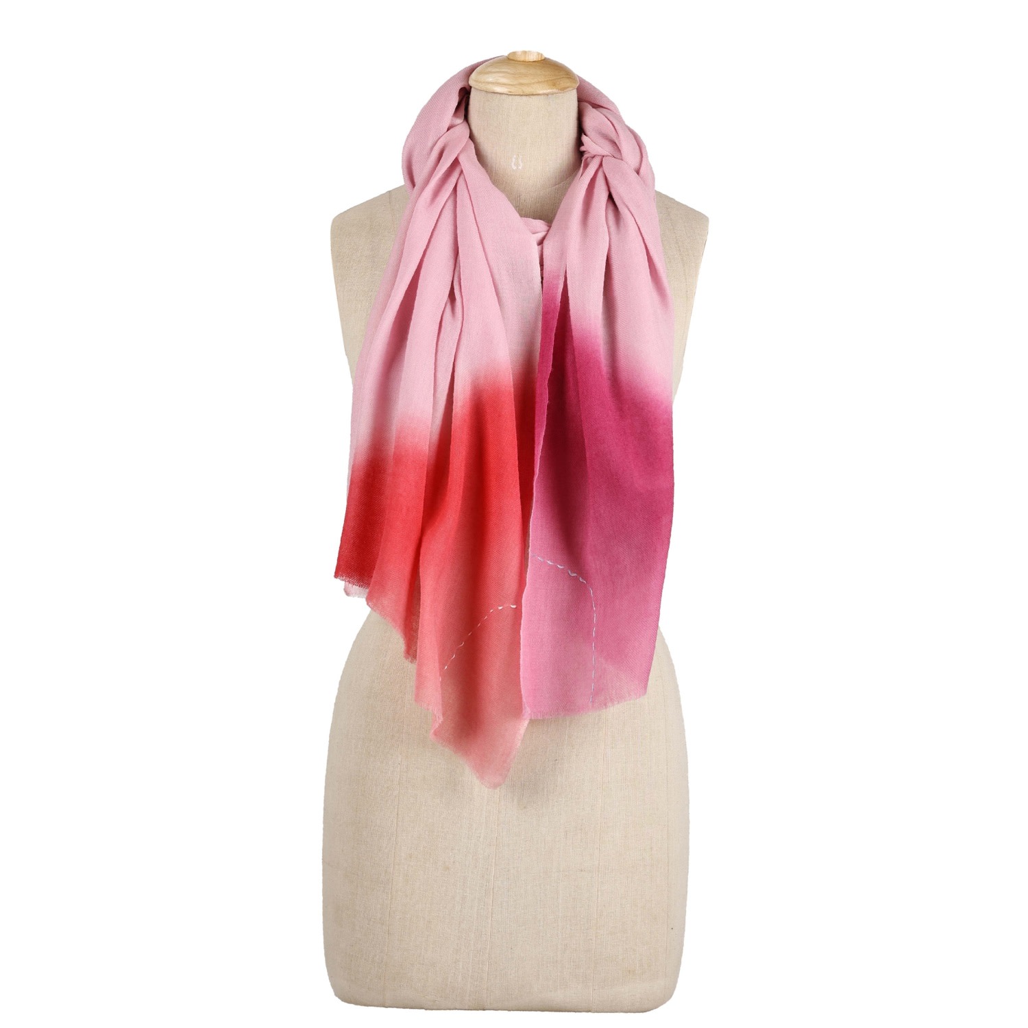 Women’s Pink / Purple Ombr Rose Petals Wool Scarf Heritagemoda