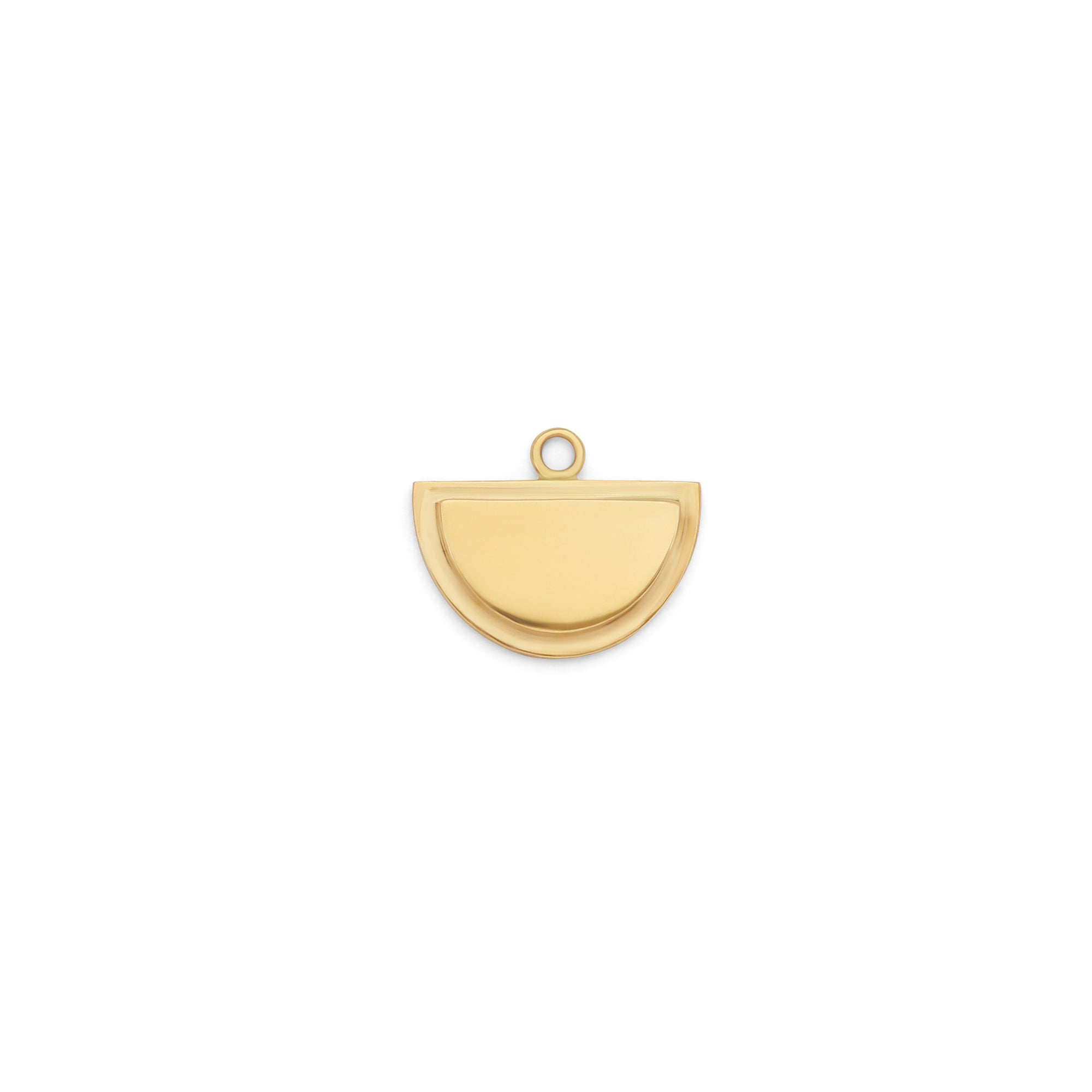 Women’s Gold Step Frame Charm / Half Moon Goldpoint Jewelry