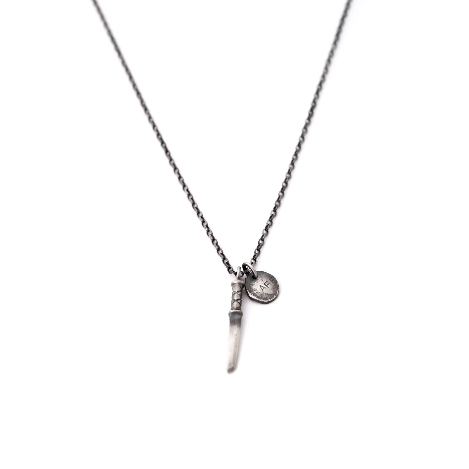 Men’s Silver Samurai Sword Necklace Tomerm Jewelry