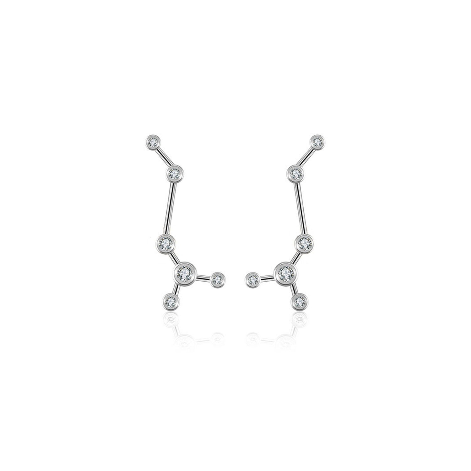 Women’s Scorpio Zodiac Constellation Earring 18K White Gold & Diamond Genevieve Collection