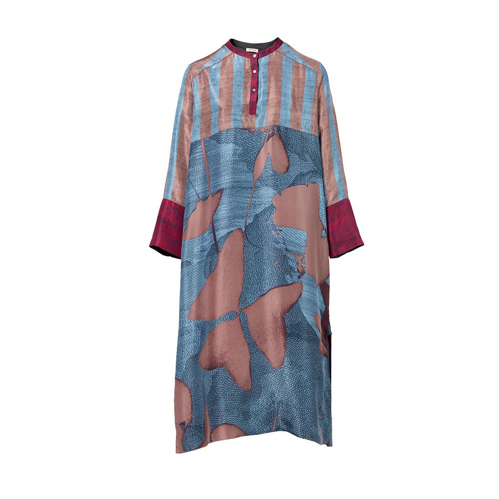 Women’s Tunic Long Silk Exclusive Print Birdsong One Size Traces of Me