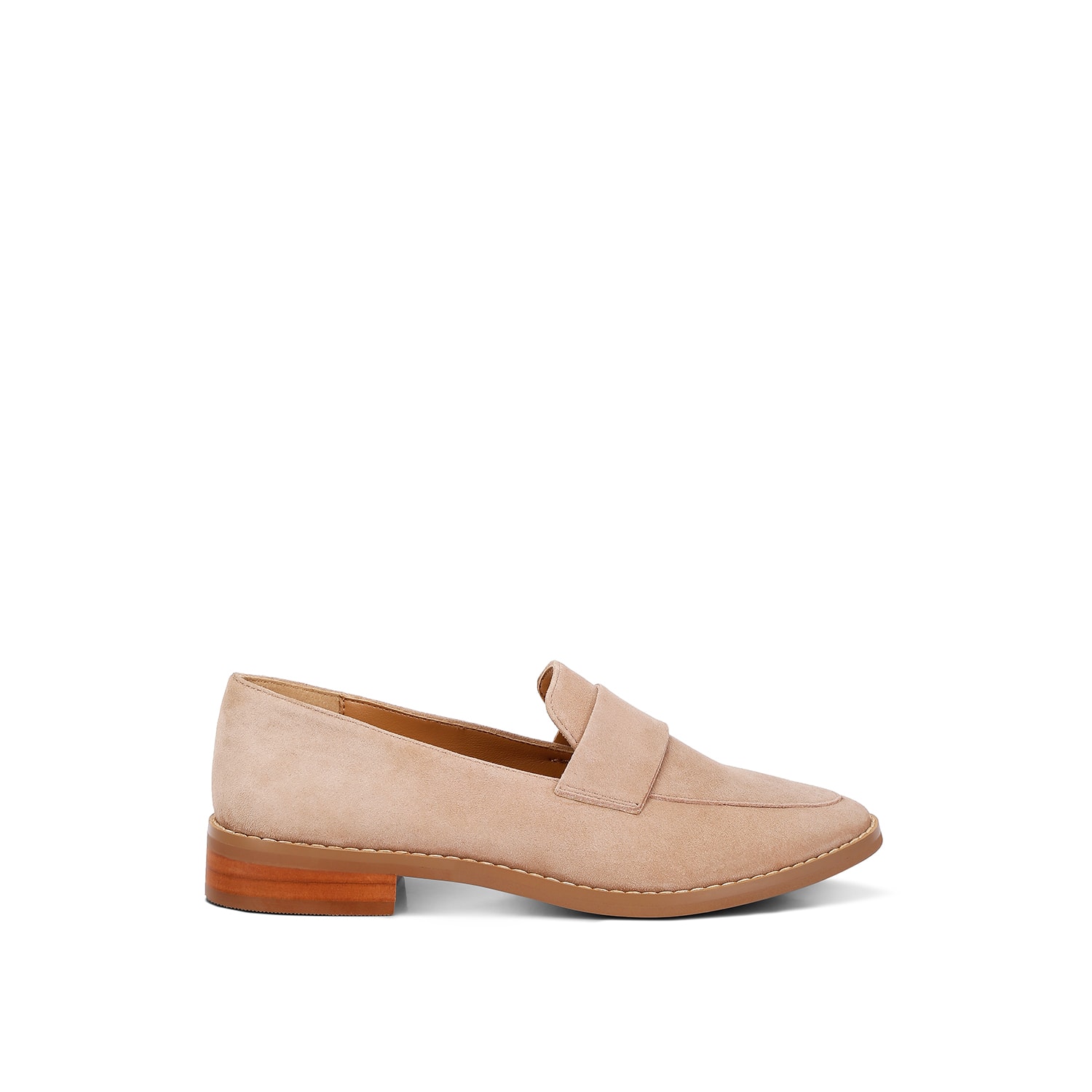 Women’s Neutrals Zofia Suede Penny Loafers In Nude 4 Uk Rag & Co.